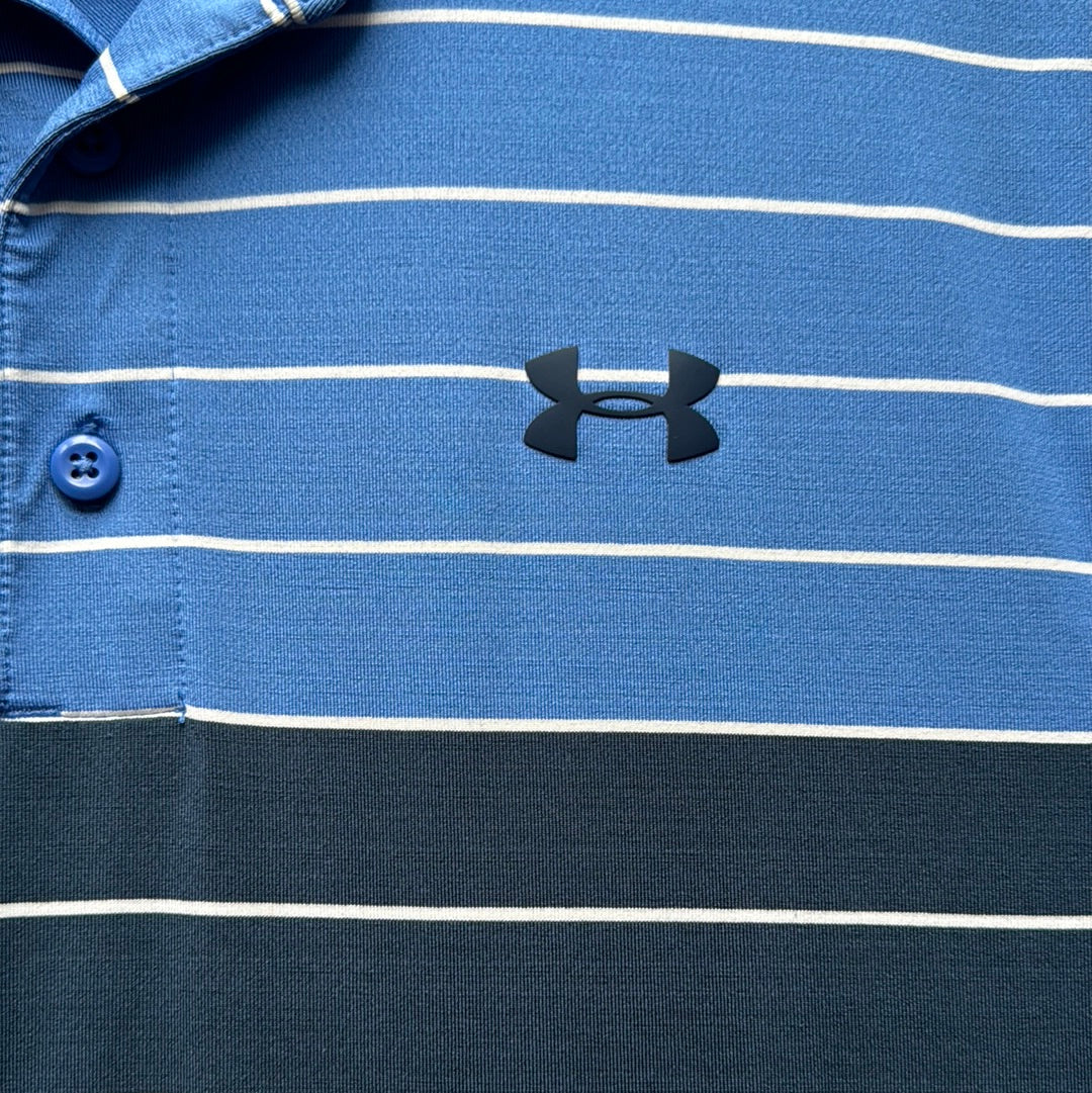 Under Armour HeatGear Polo, Blue/Navy Mens Size S