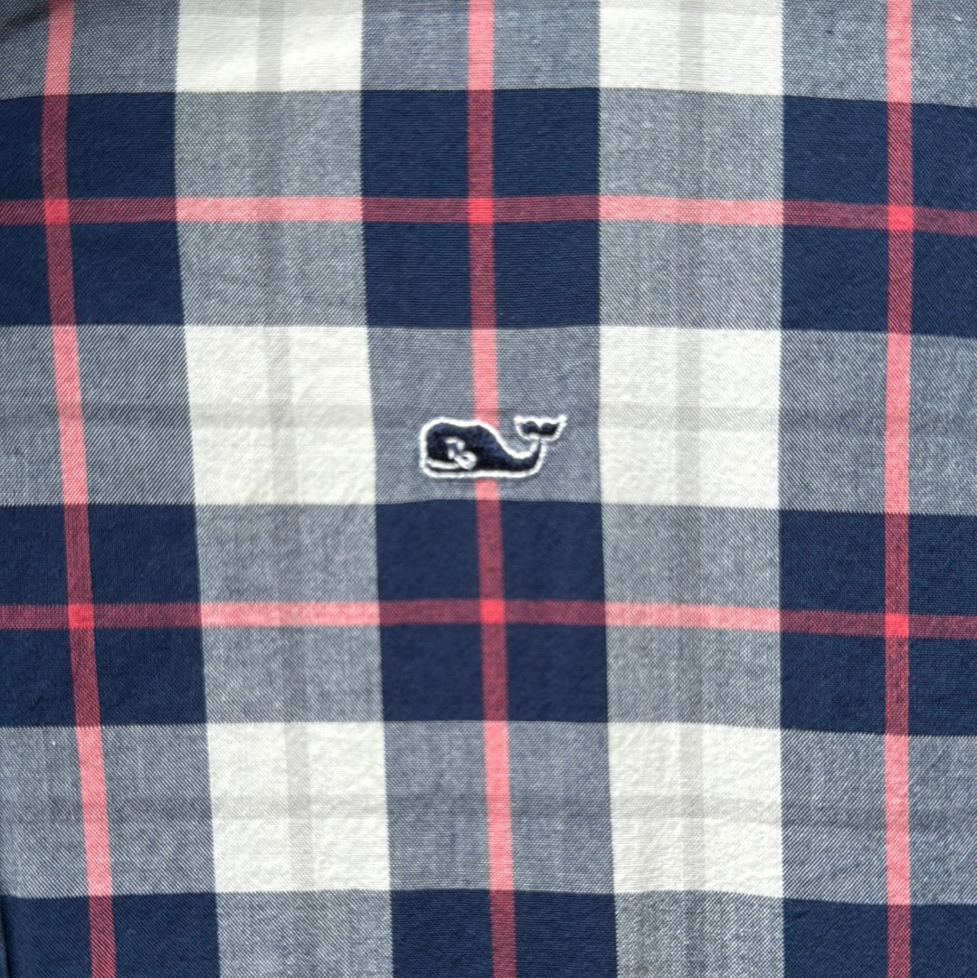 Vineyard Vines Long Sleeve Button Down, Blue/Pink Boys Size L (16)