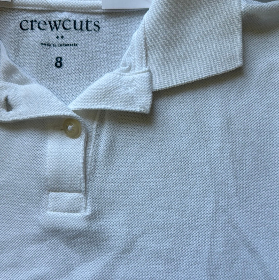 Crewcuts Polo, White Boys Size 8 in excellent condition — Recycled Lines, Fairfield CT | Premium Sustainable Consignment
