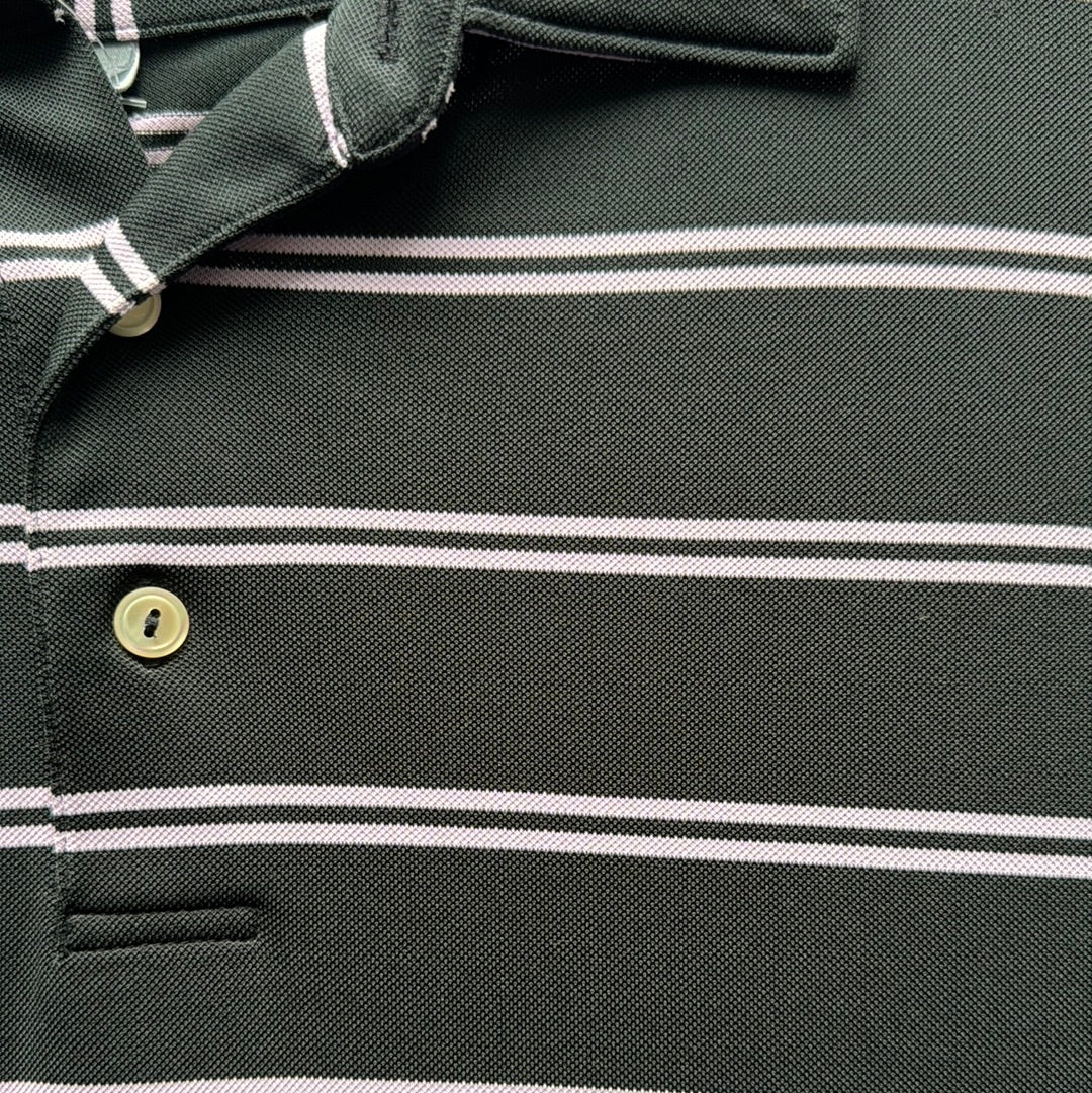 Peter Millar Performance Polo, Black/Pink Mens Size L