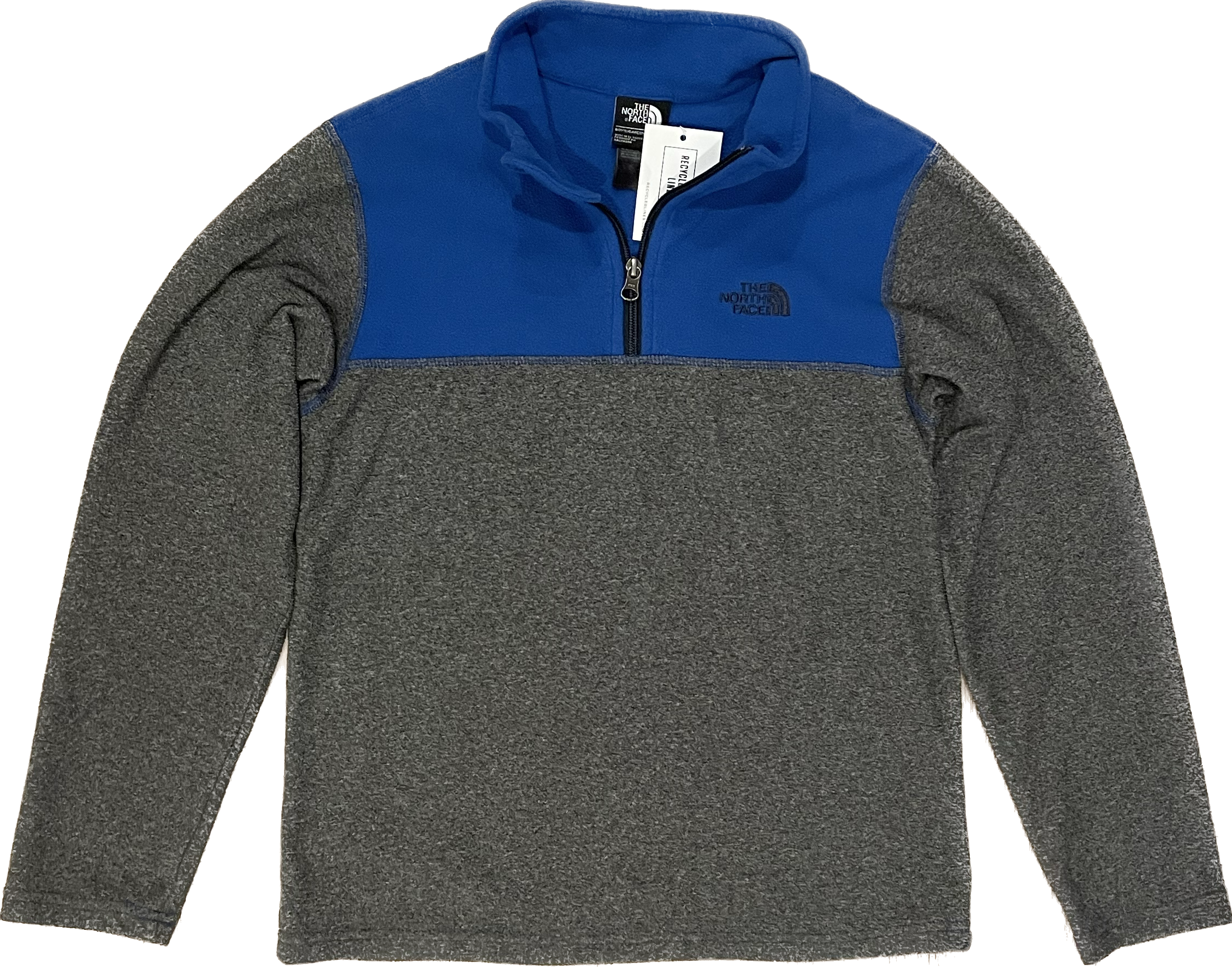 The North Face 1/4 Zip Fleece, Gray/Blue Boys Size L (14/16)