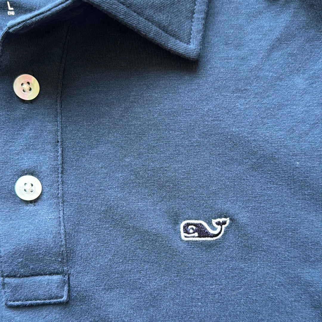 Vineyard Vines Long Sleeve Polo, Navy Boys Size L in excellent condition — Recycled Lines, Fairfield CT | Premium Sustainable Consignment