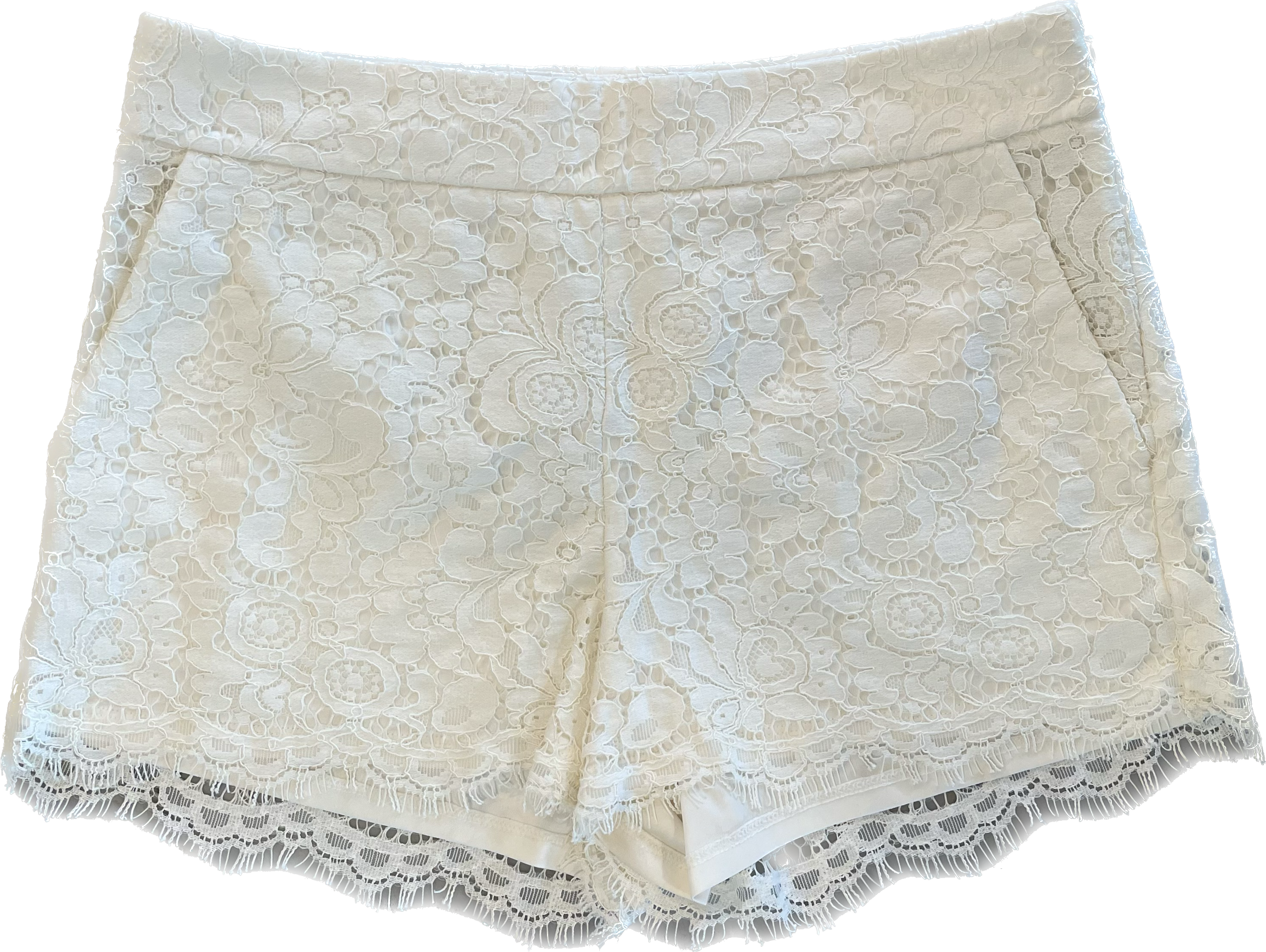 Express Lace Shorts, Cream Womens Size 2