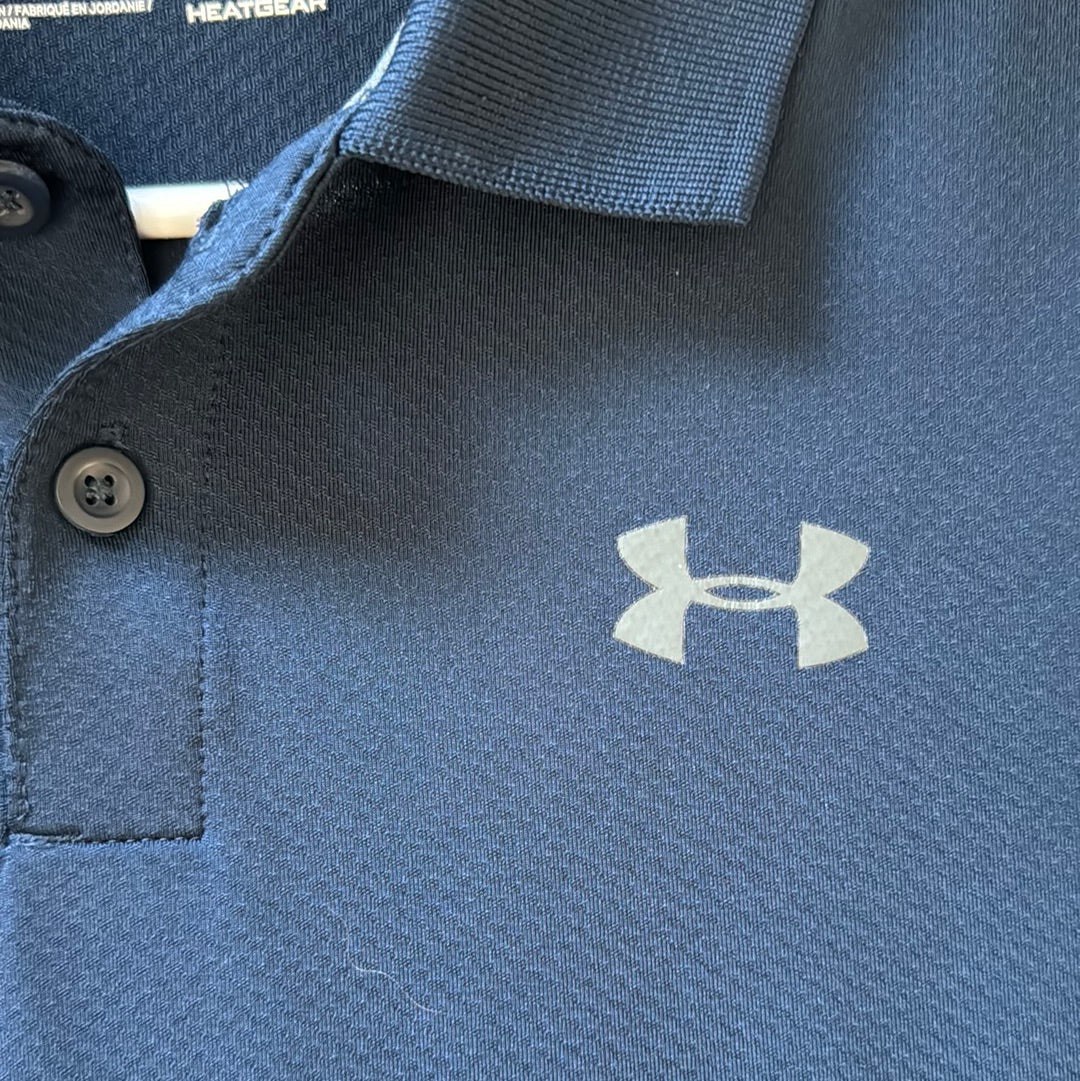 Under Armour Polo, Navy Boys Size L in excellent condition — Recycled Lines, Fairfield CT | Premium Sustainable Consignment
