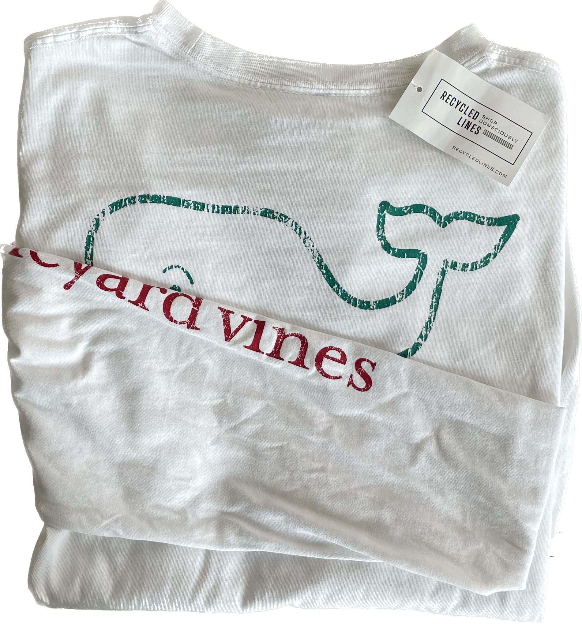 Vineyard Vines Long Sleeve Tee, White Boys Size L in excellent condition — Recycled Lines, Fairfield CT | Premium Sustainable Consignment