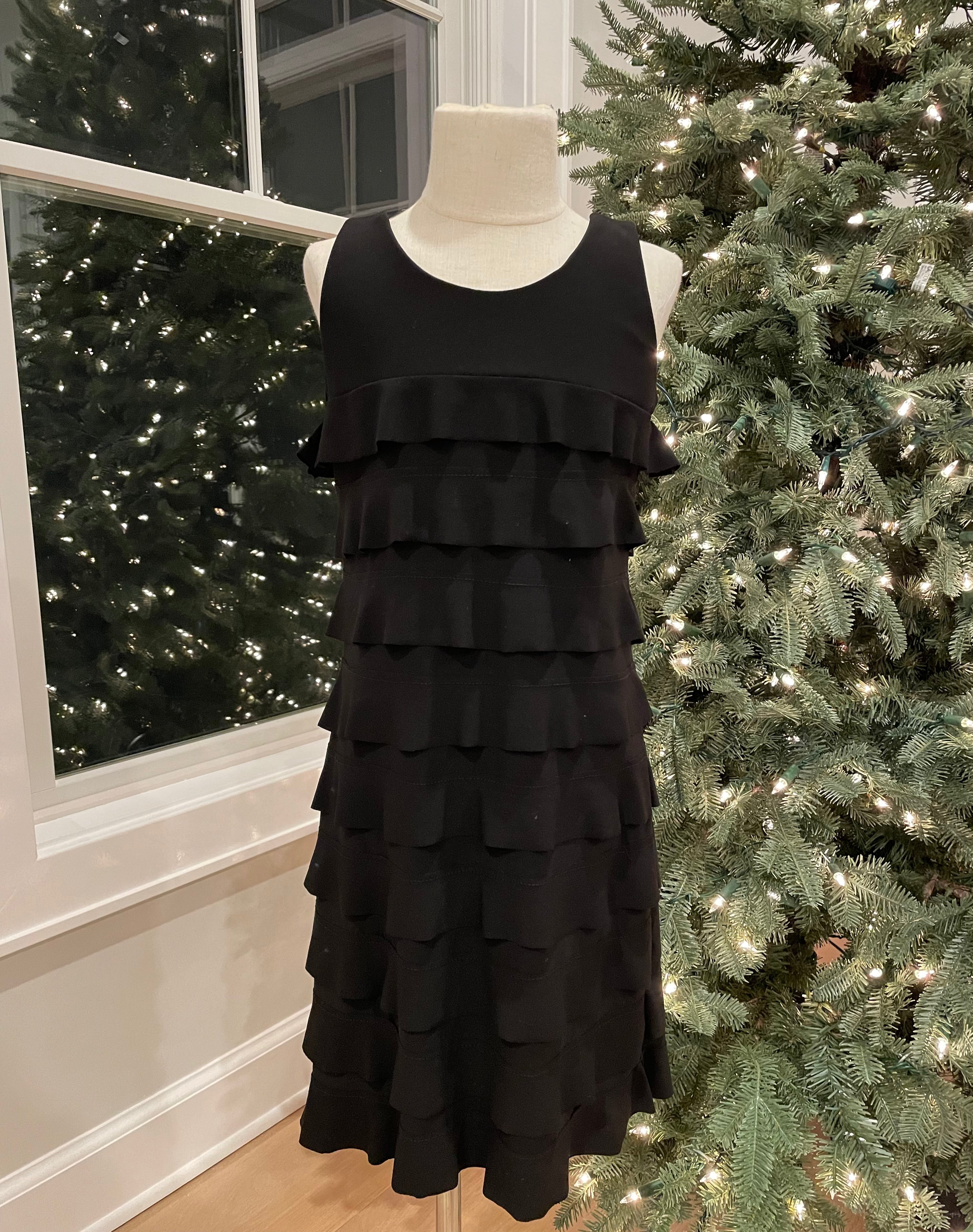 Ever After Ruffle Dress, Black Girls Size 10/12 Ever After Ruffle Dress, Black Girls Size 10/12