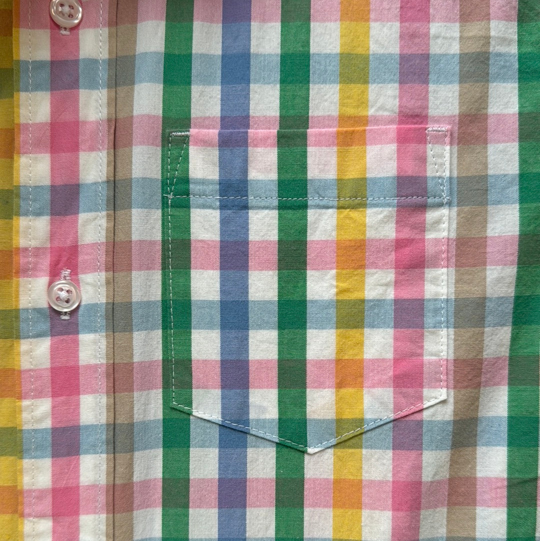 Crewcuts Short Sleeve Button Down NWT, Rainbow Plaid Boys Size 10 in new with tags — Recycled Lines, Fairfield CT | Premium Sustainable Consignment