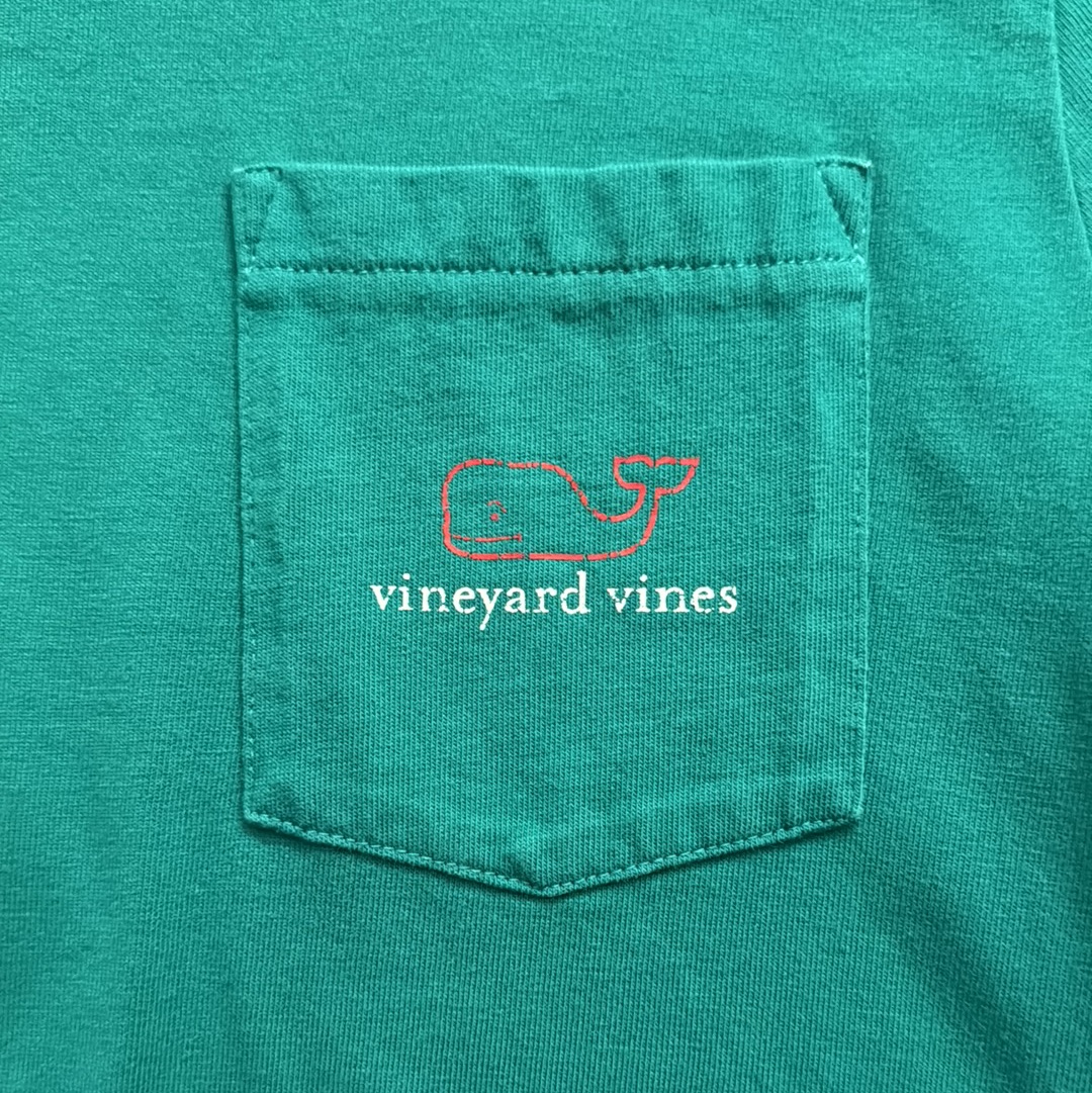 Vineyard Vines Long Sleeved Whale Shirt, Green Boys Size XL (18)