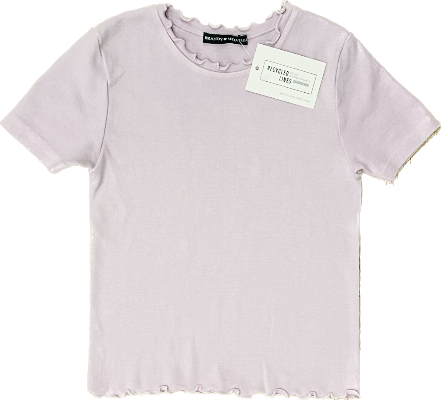 Brandy Melville Baby Tee, Lilac Womens O/S in excellent condition — Recycled Lines, Fairfield CT | Premium Sustainable Consignment