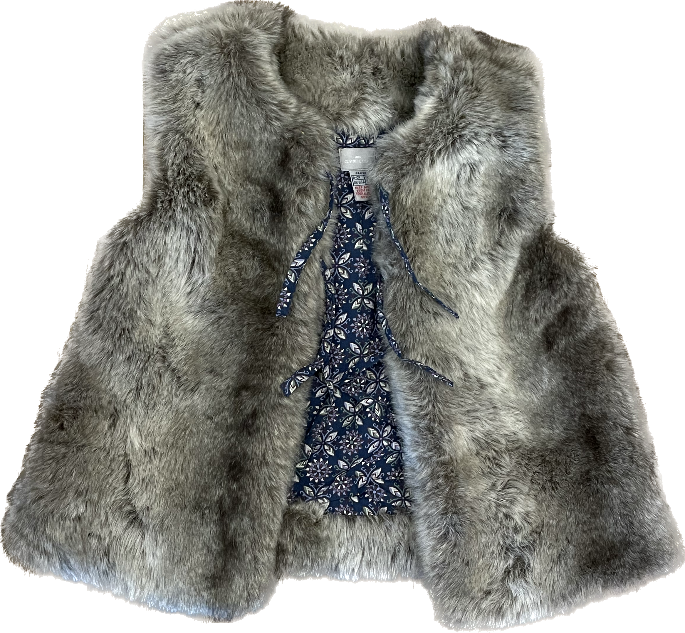 Cyrillus Faux Fur Vest, Gray Girls Size 8 in excellent condition — Recycled Lines, Fairfield CT | Premium Sustainable Consignment