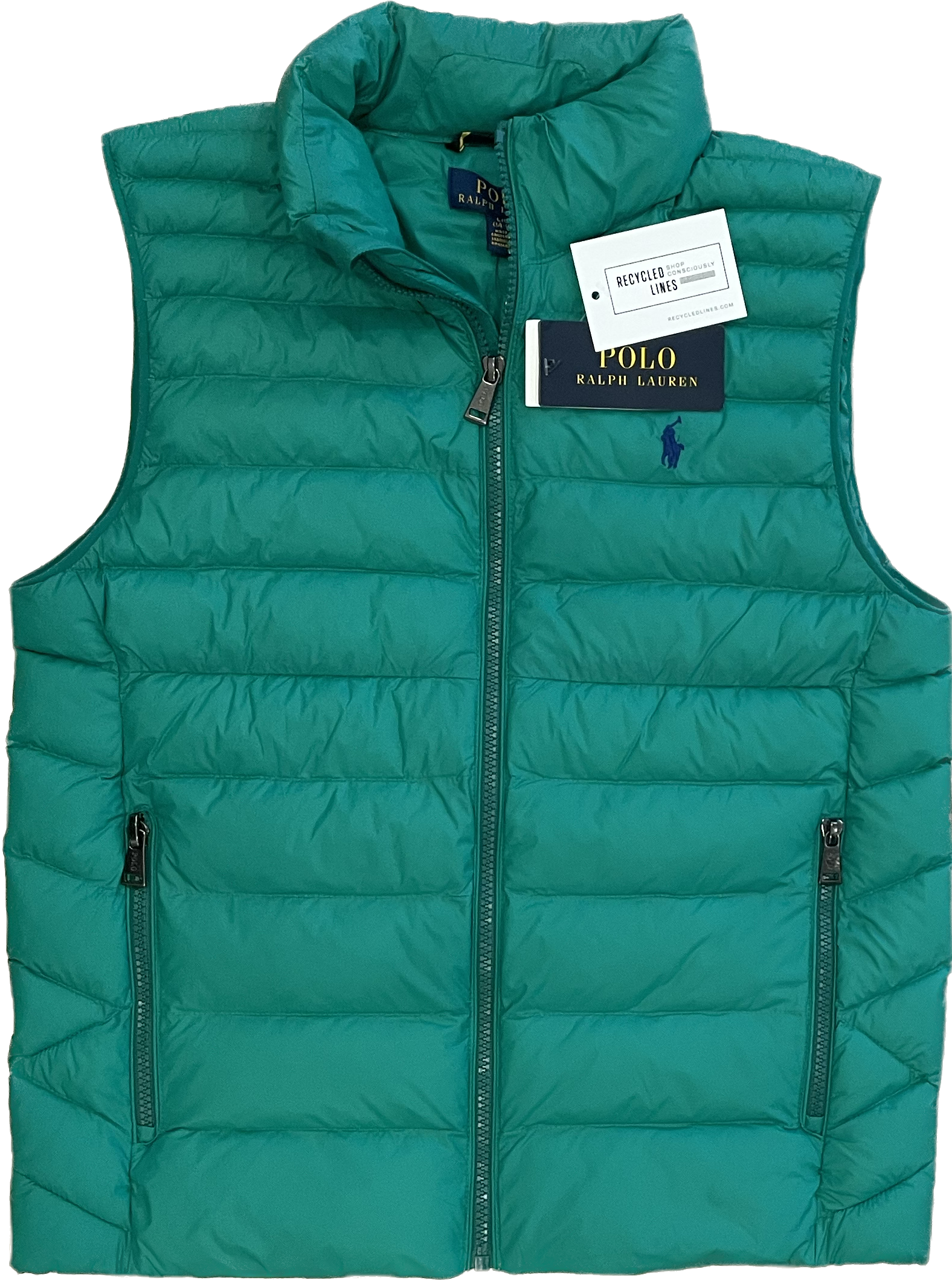 Polo Ralph Lauren NWT Puffer Vest Green Boys Size L 14 16