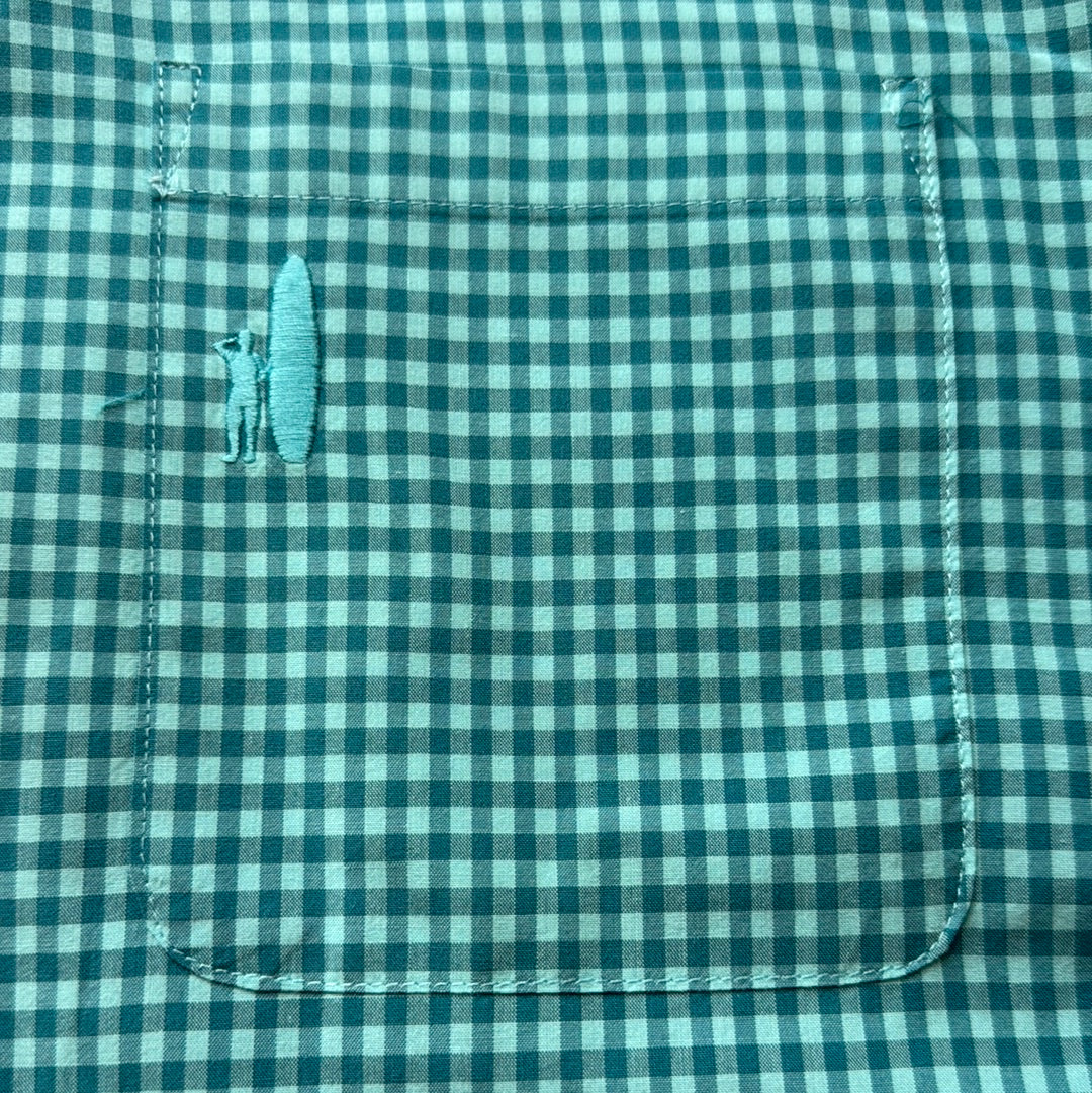 Johnnie-O Button Down, Teal Check Mens Size XXL in excellent condition — Recycled Lines, Fairfield CT | Premium Sustainable Consignment