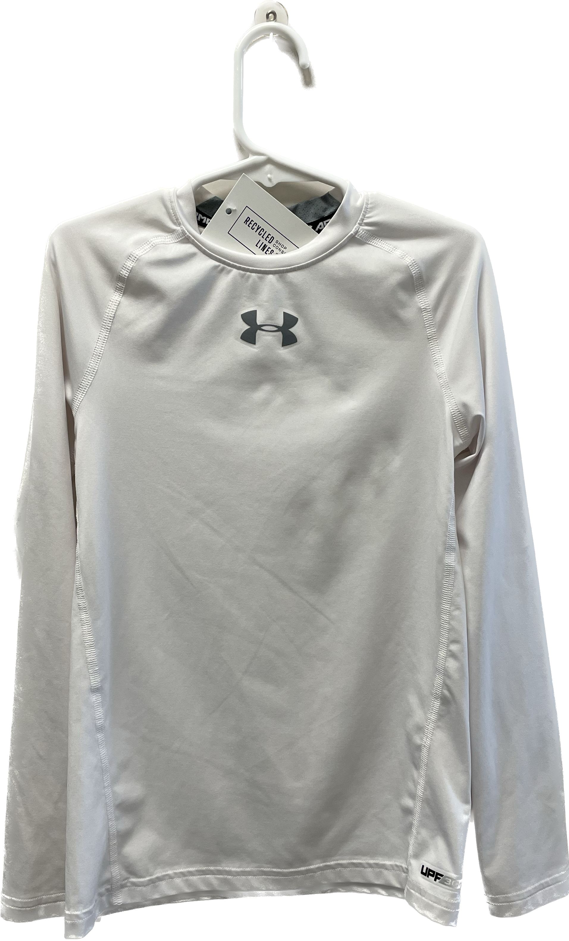 Under Armour Long Sleeve Tee, White Boys Size S in excellent condition — Recycled Lines, Fairfield CT | Premium Sustainable Consignment