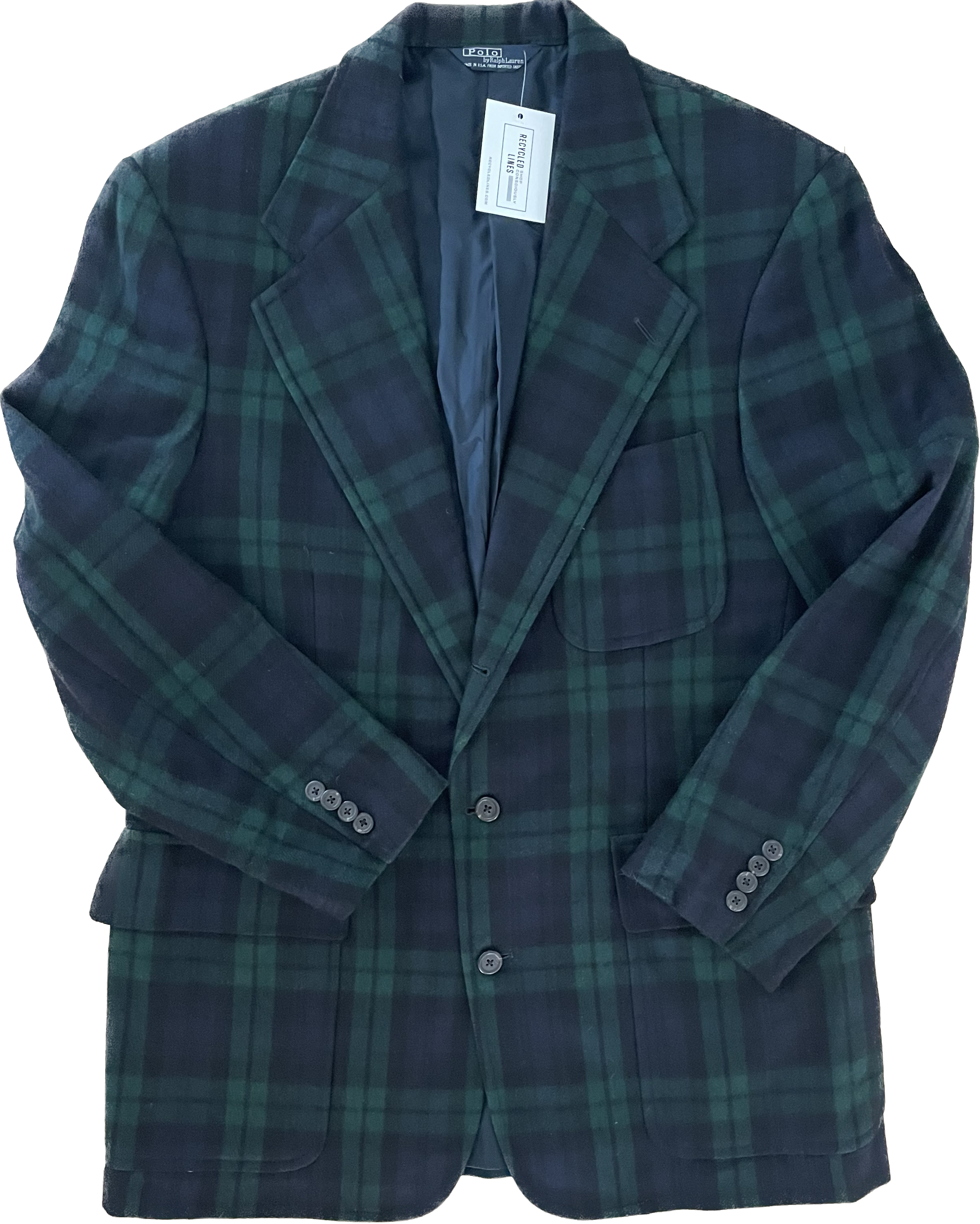 Ralph lauren on sale green plaid blazer