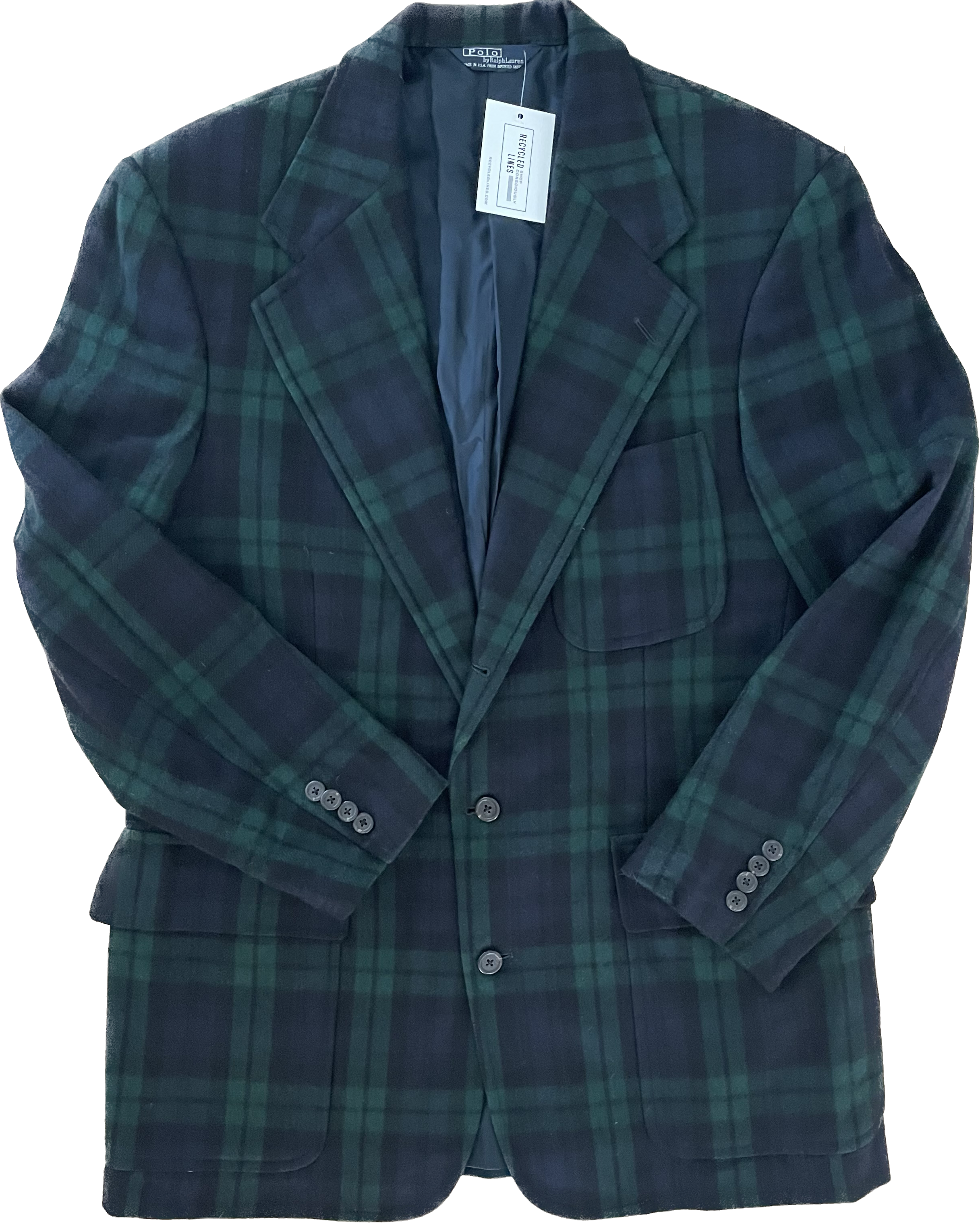 Polo by Ralph Lauren Blazer, Navy/Green Mens Size 41L