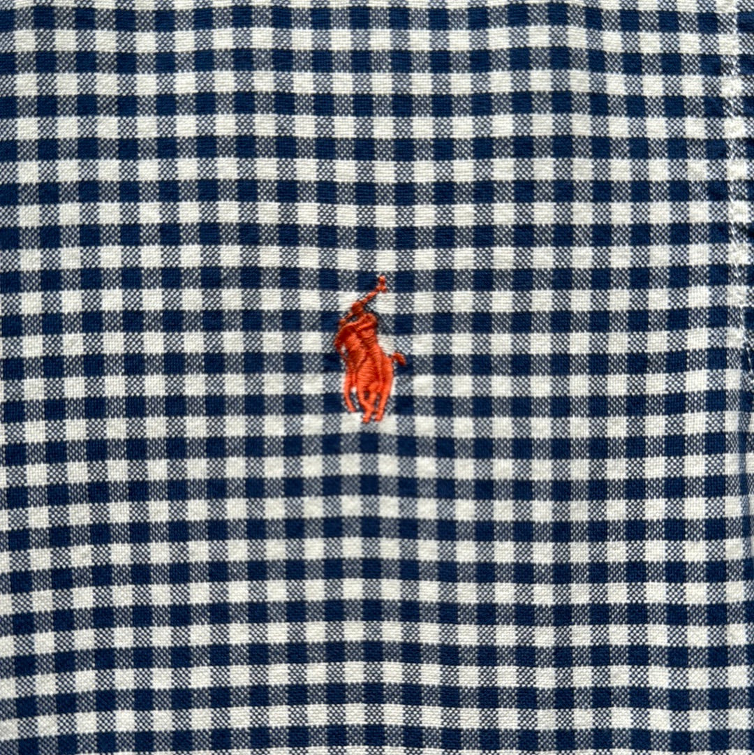 Ralph Lauren Button Down, Blue Plaid Boys Size L in excellent condition — Recycled Lines, Fairfield CT | Premium Sustainable Consignment