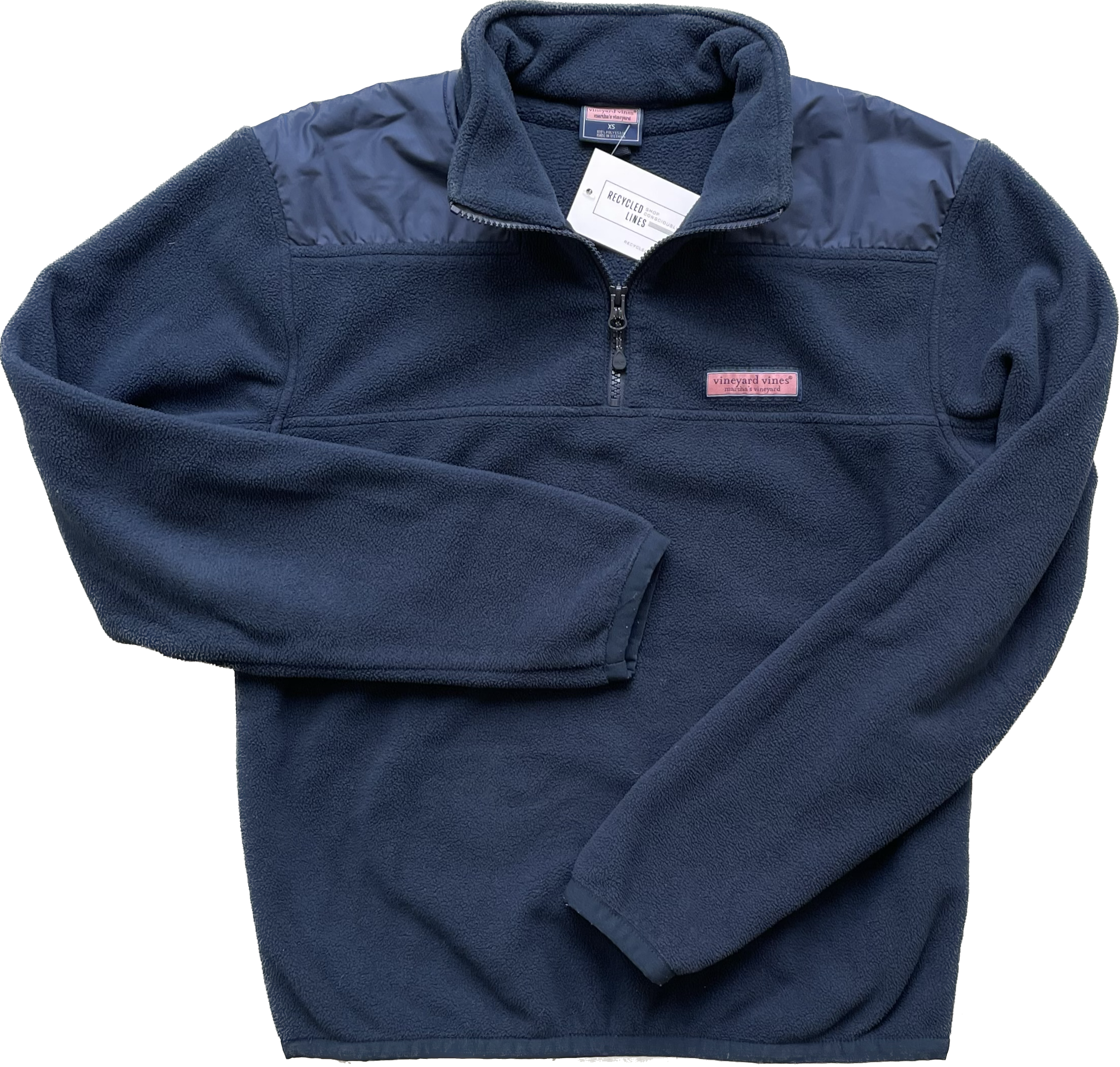 Vineyard Vines Fleece 1/4 Zip Pullover, Navy Mens Size XS