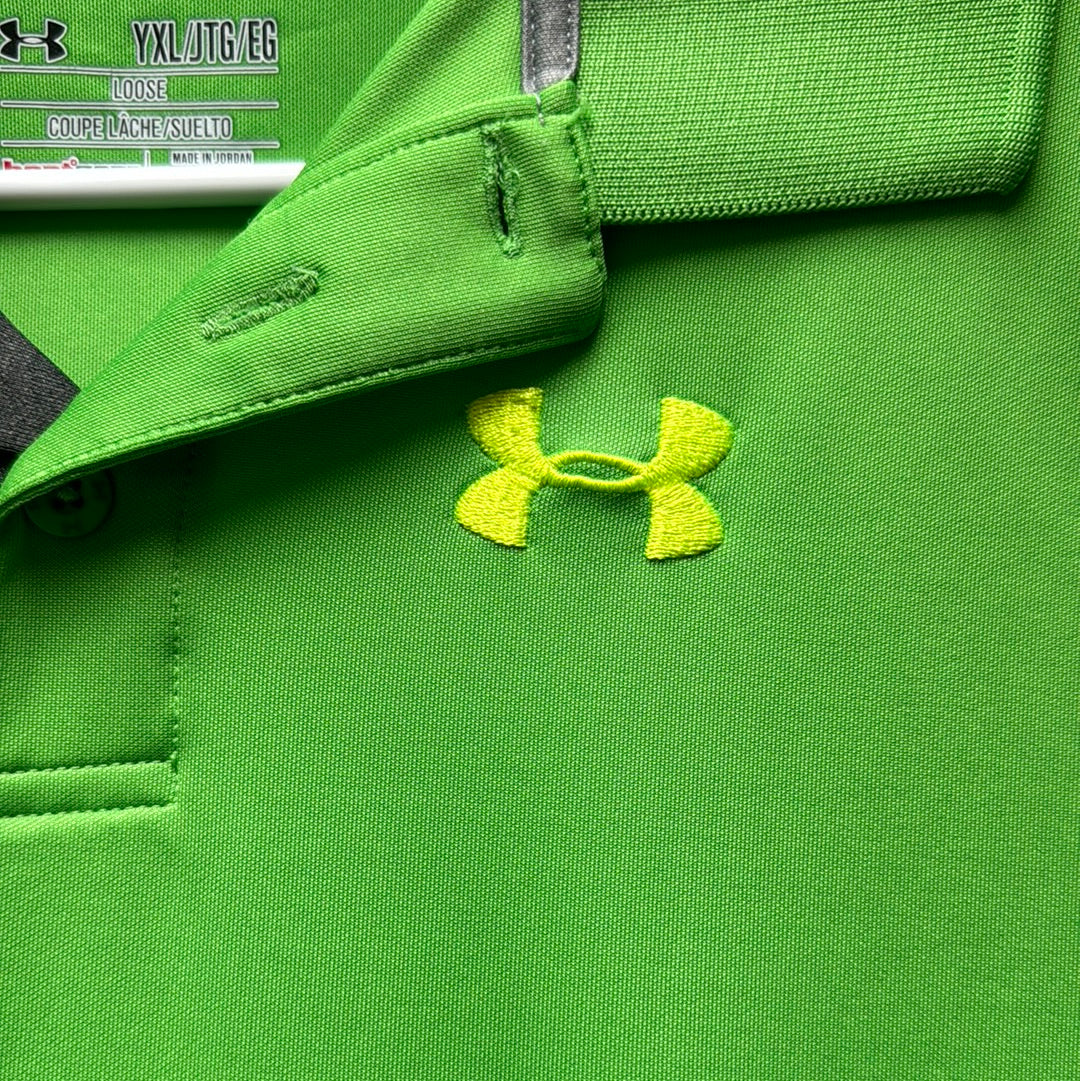 Under Armour Performance Polo, Green Boys Sizes XL in excellent condition — Recycled Lines, Fairfield CT | Premium Sustainable Consignment