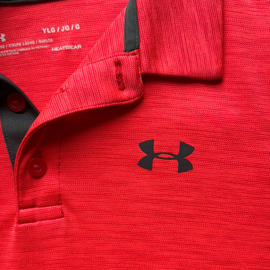 Under Armour Polo, Coral Boys Size L in excellent condition — Recycled Lines, Fairfield CT | Premium Sustainable Consignment