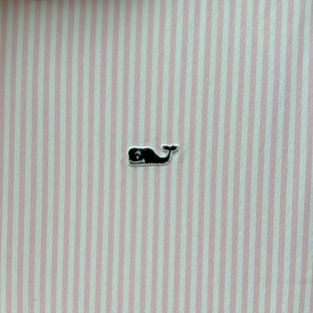 Vineyard Vines Performance Button Down, Pink/White Boys Size M (12/14) in excellent condition — Recycled Lines, Fairfield CT | Premium Sustainable Consignment