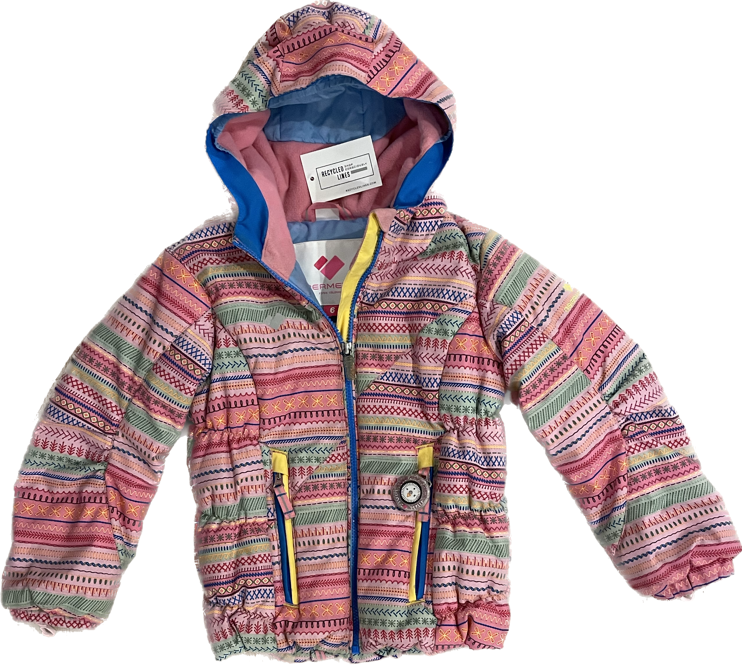Obermeyer Ski Jacket, Pink Print Girls Size 6