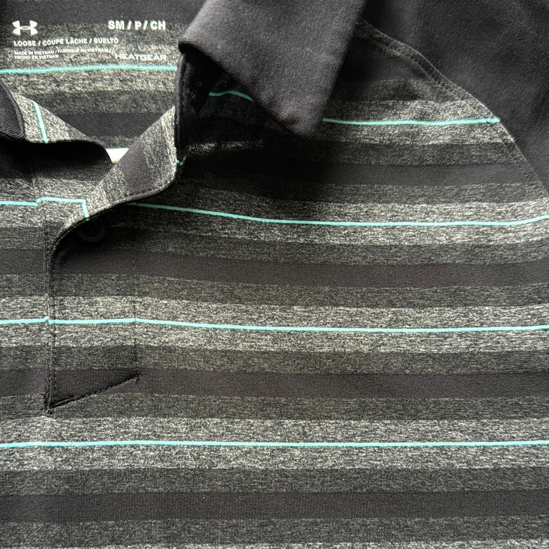 Under Armour HeatGear Polo, Navy/Teal Mens Size S