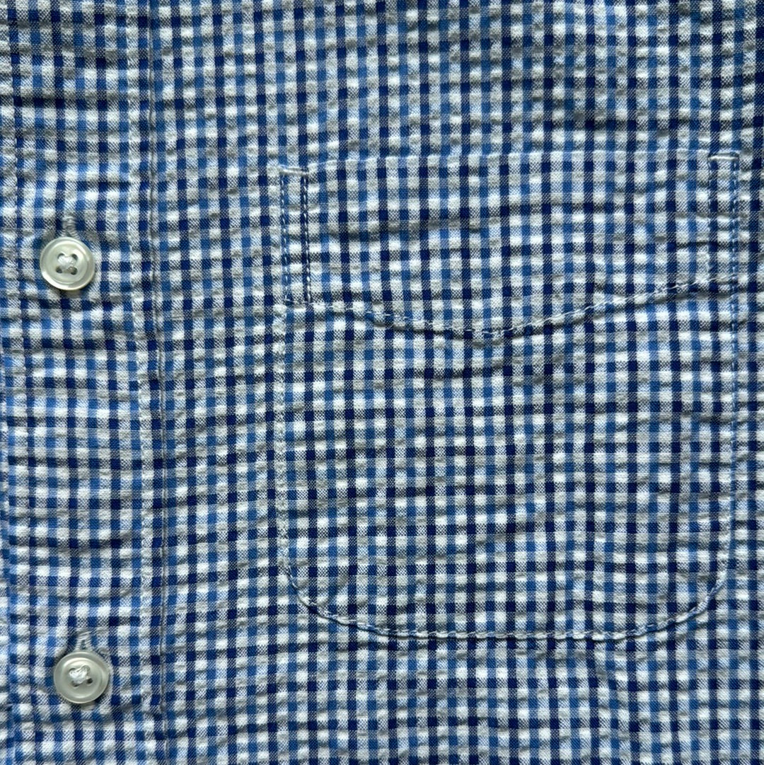 Crewcuts Button Down, Blue Plaid Boys Size 16 in excellent condition — Recycled Lines, Fairfield CT | Premium Sustainable Consignment