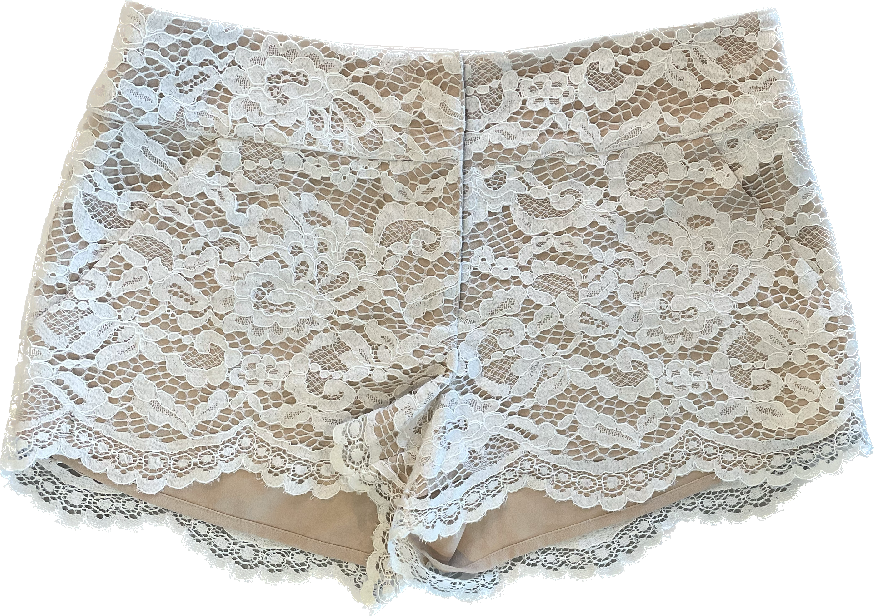 Marciano Lace Shorts, Cream Womens Size S
