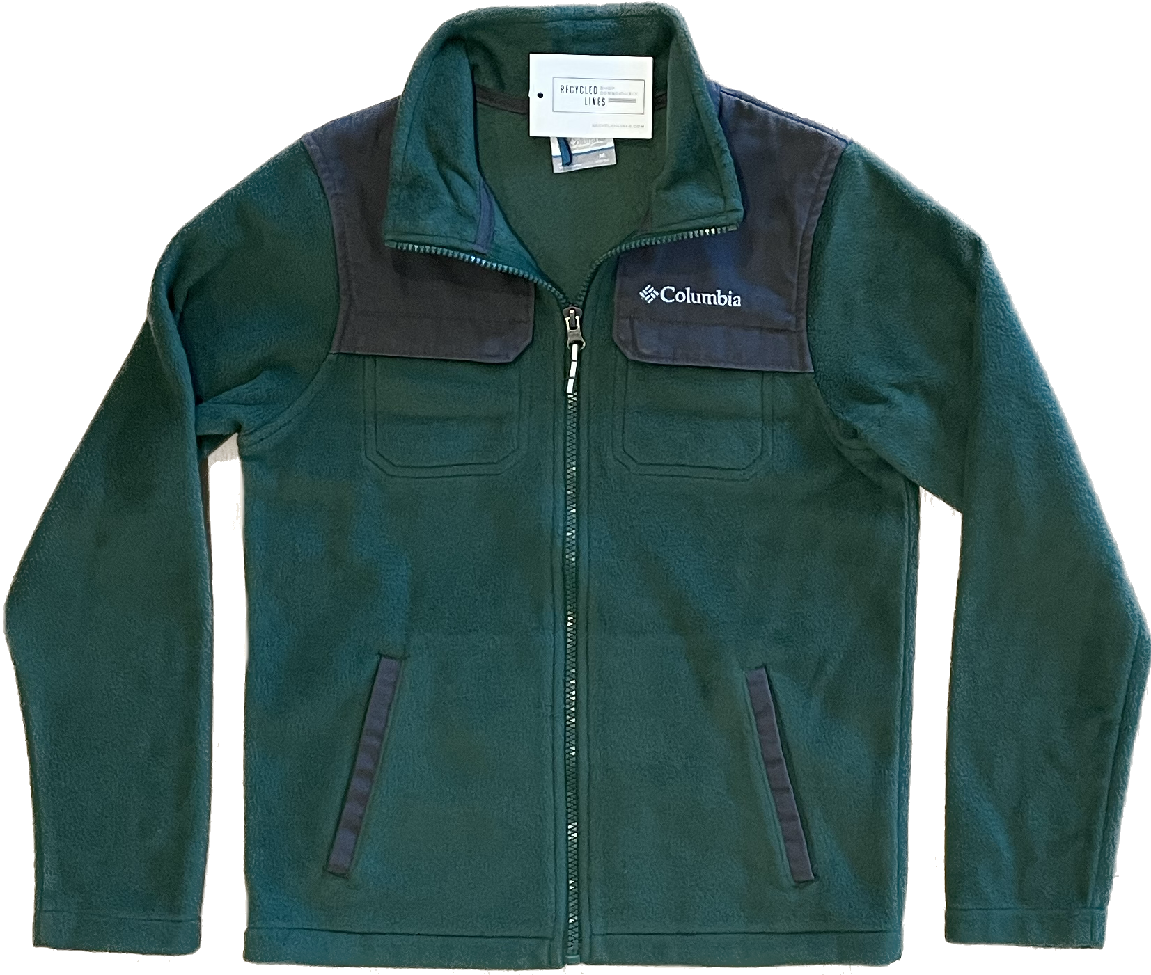 Columbia Fleece Jacket, Green Boys Size M (10/12)