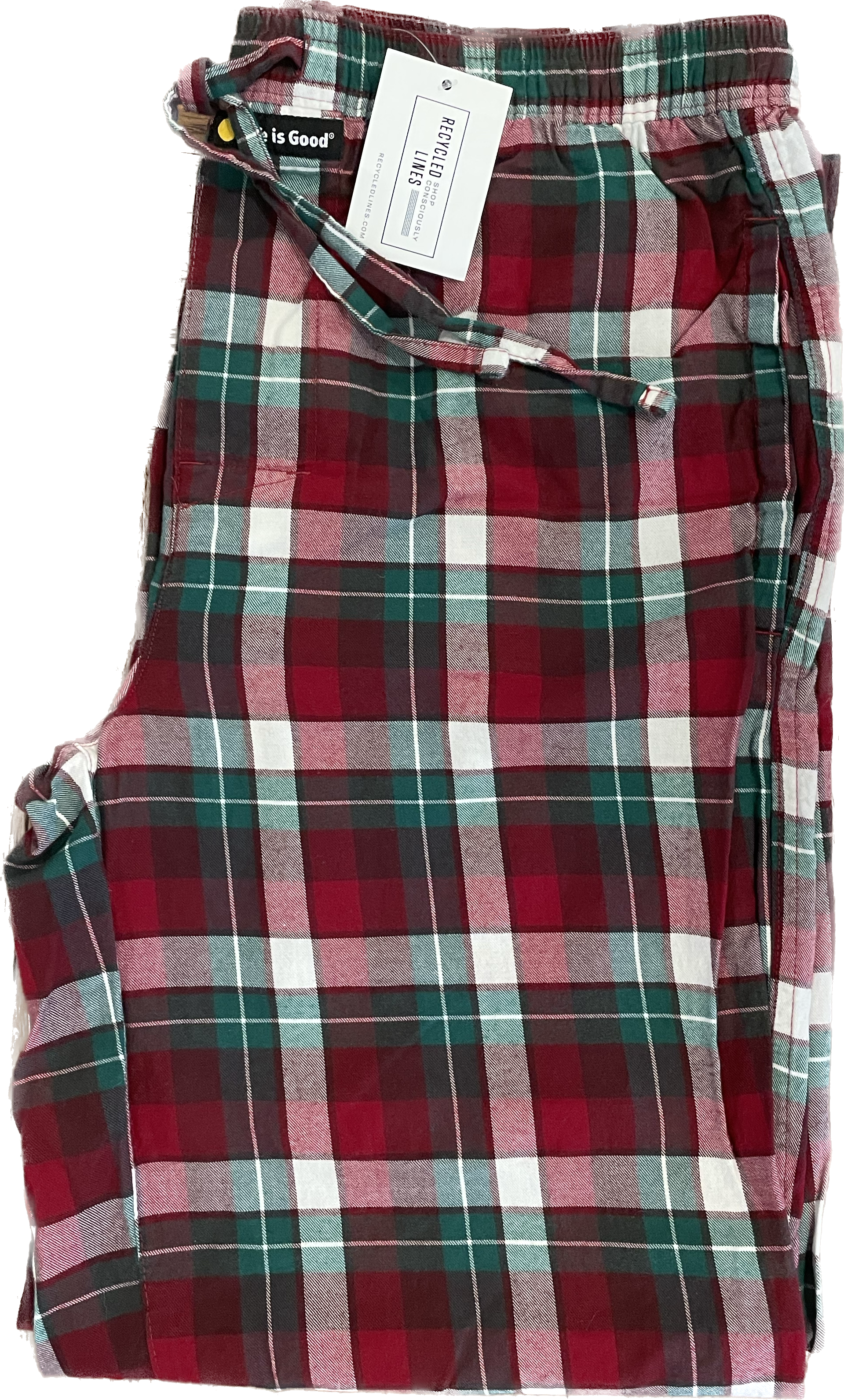 Life Is Good Flannel Pajama Pants, Red Plaid Mens Size M in excellent condition — Recycled Lines, Fairfield CT | Premium Sustainable Consignment
