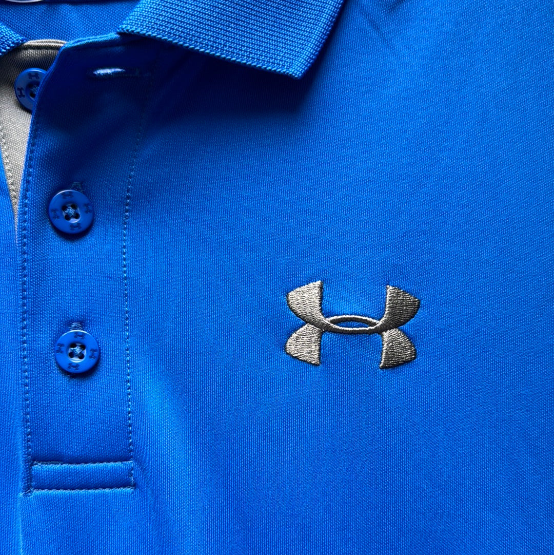 Under Armour Polo, Blue Boys Size L in excellent condition — Recycled Lines, Fairfield CT | Premium Sustainable Consignment