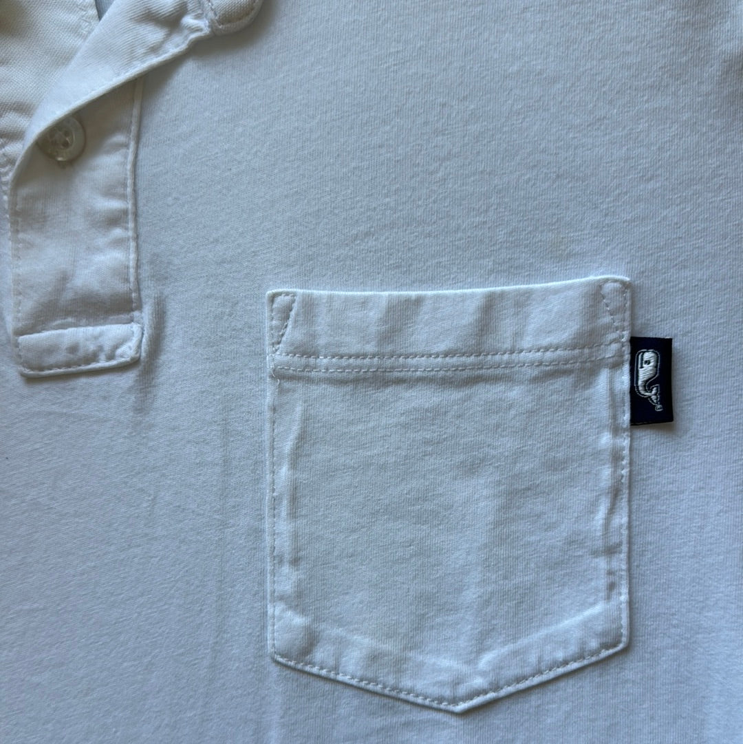 Vineyard Vines Polo, White Boys Size M (12/14) in excellent condition — Recycled Lines, Fairfield CT | Premium Sustainable Consignment