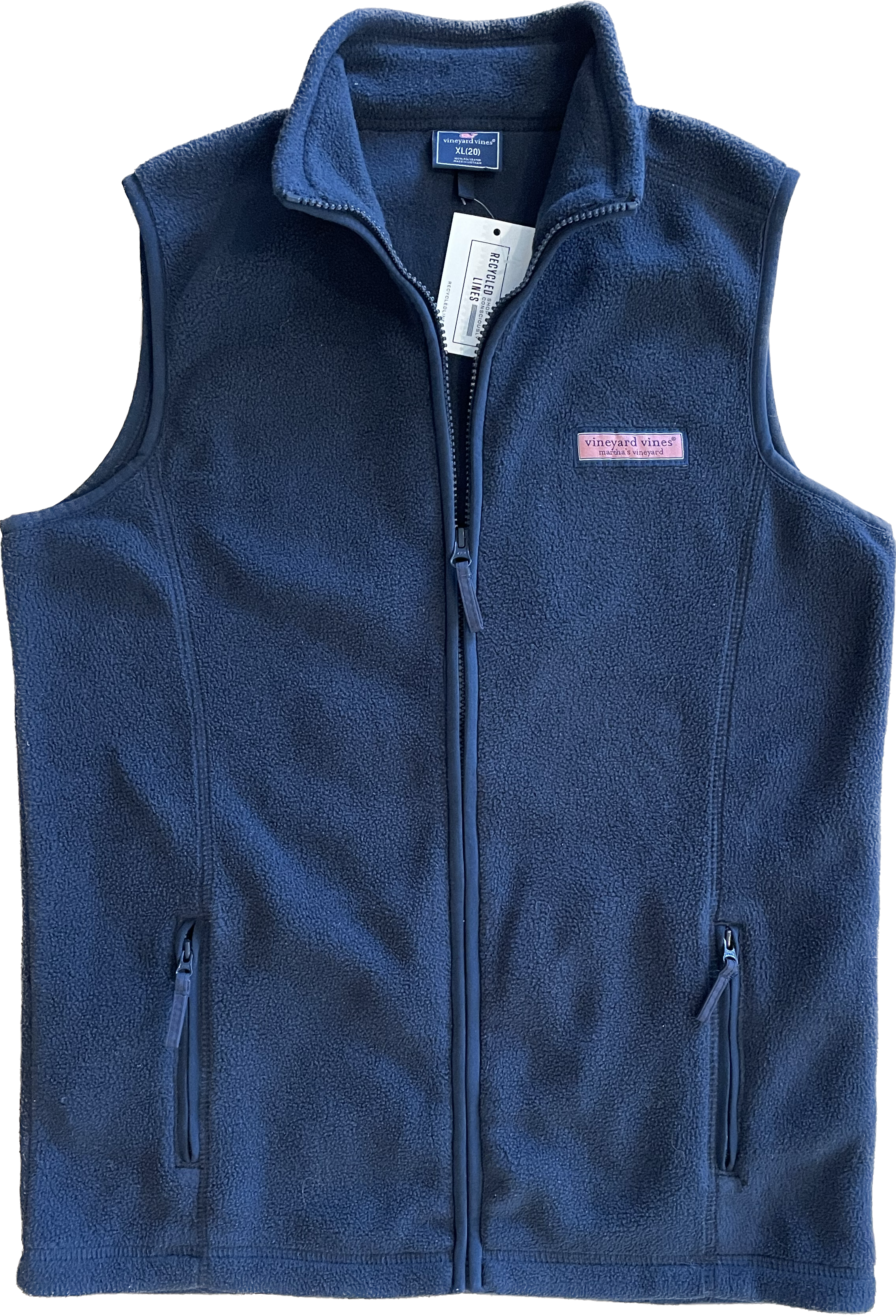 Vineyard Vines Fleece Vest, Navy Boys Size XL (20)