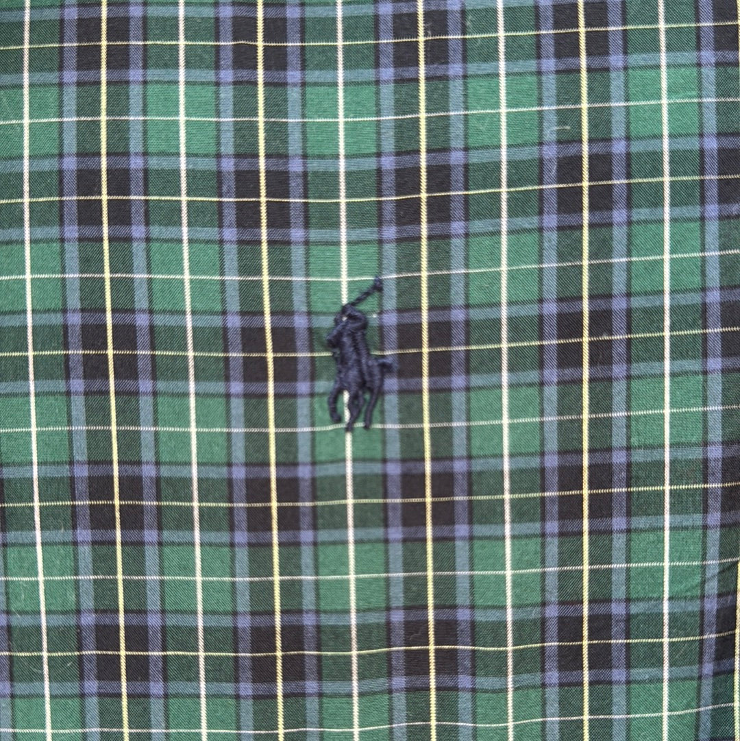 Ralph Lauren NWT Button Down, Green Plaid Boys Size M (10/12)