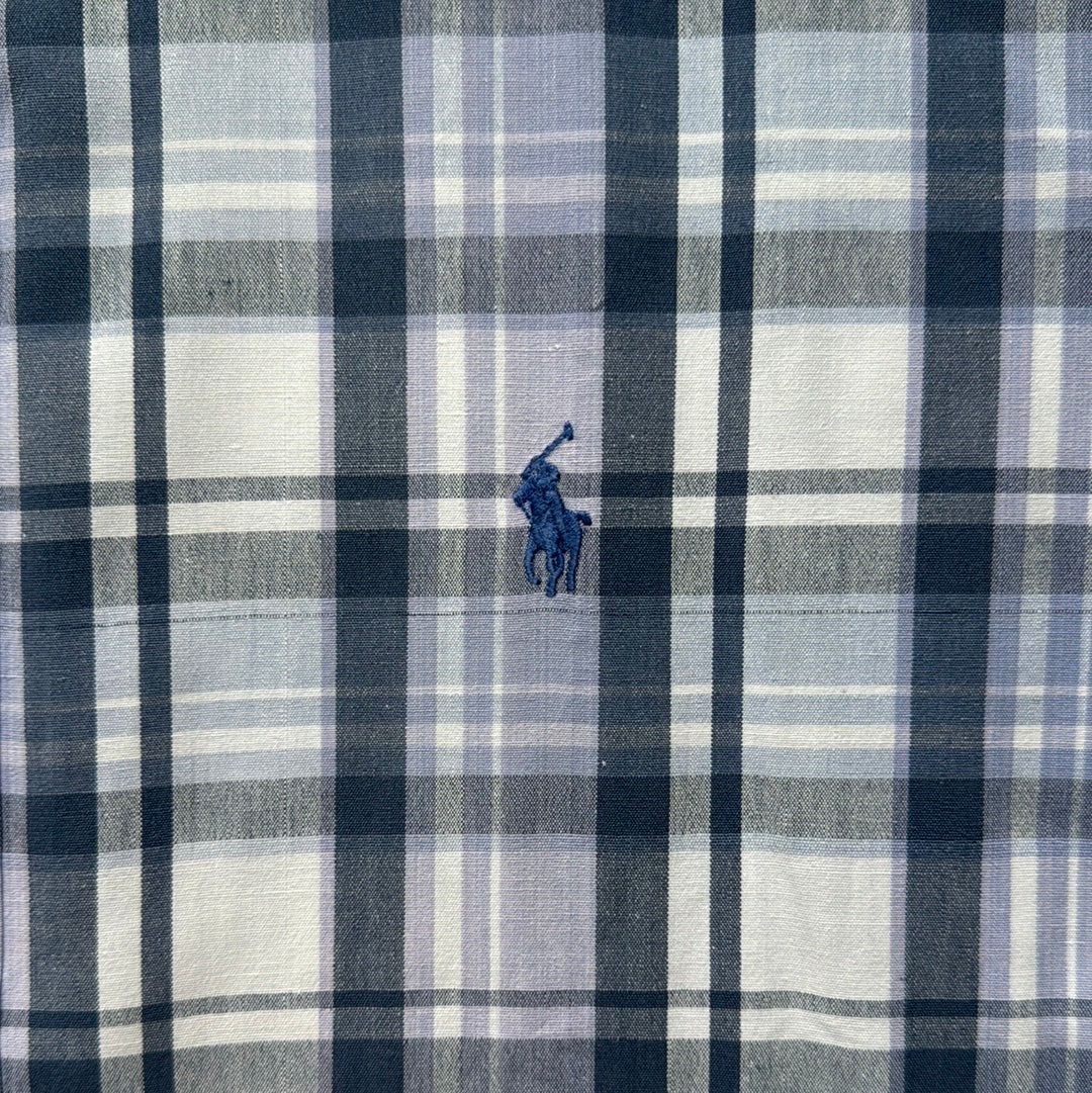 Ralph Lauren Button Down, Navy/Purple Mens Size L in excellent condition — Recycled Lines, Fairfield CT | Premium Sustainable Consignment