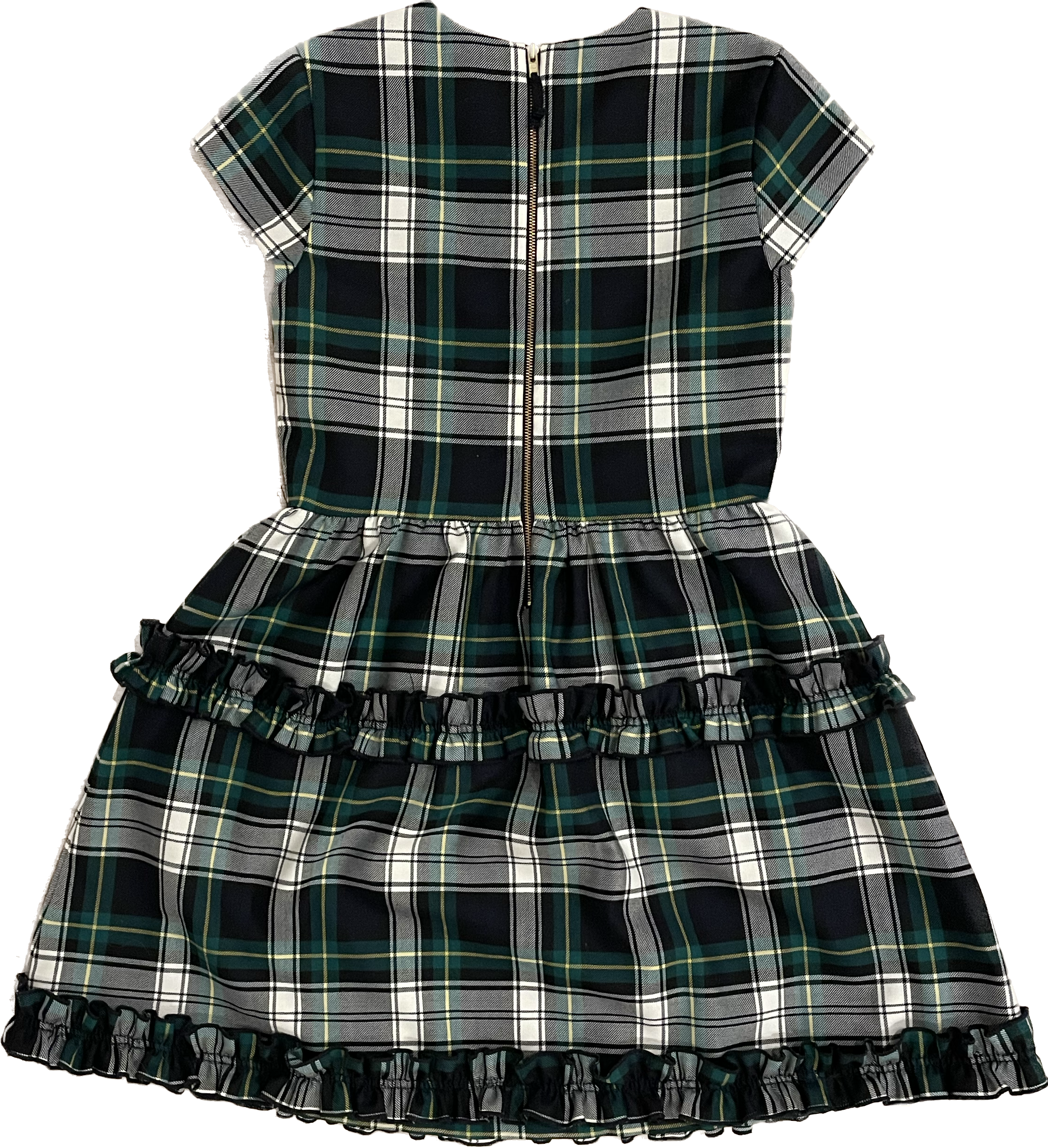 Crewcuts Holiday Dress, Navy/Green Plaid Girls Size 12