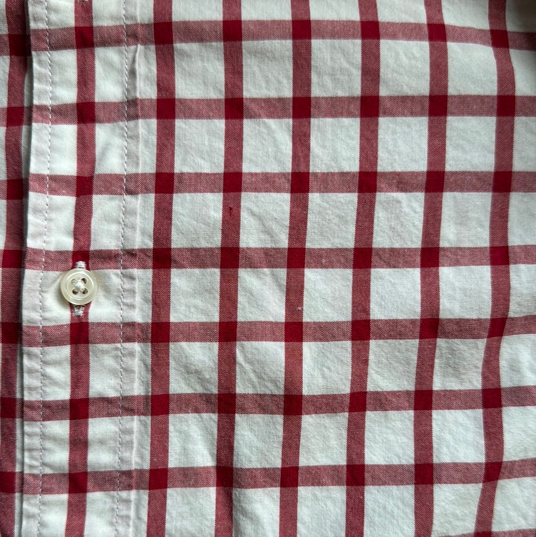 Crewcuts Button Down, Red/White Boys Size 10 in excellent condition — Recycled Lines, Fairfield CT | Premium Sustainable Consignment