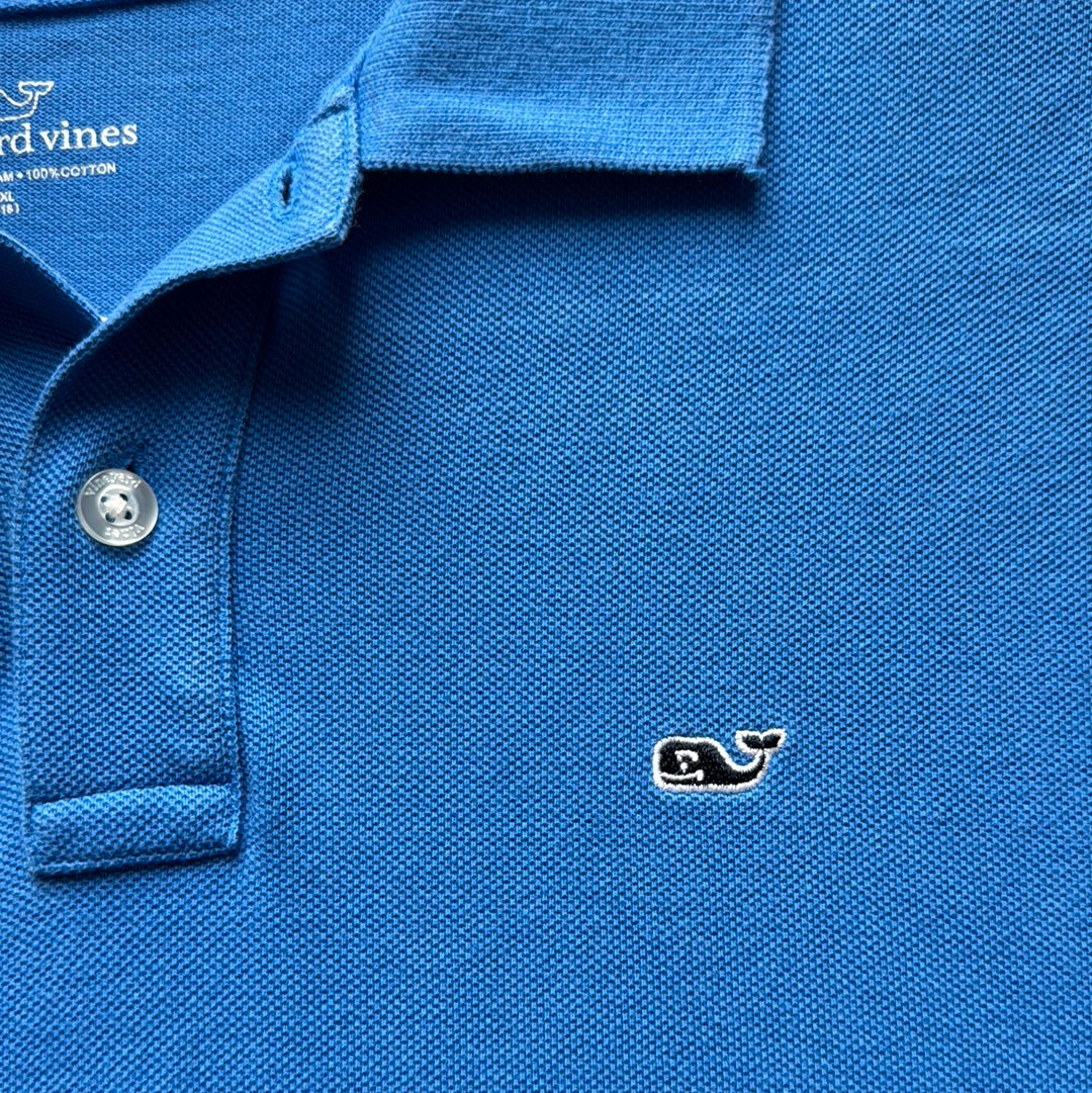 Vineyard Vines Polo, Blue Boys Size XL (18) in excellent condition — Recycled Lines, Fairfield CT | Premium Sustainable Consignment