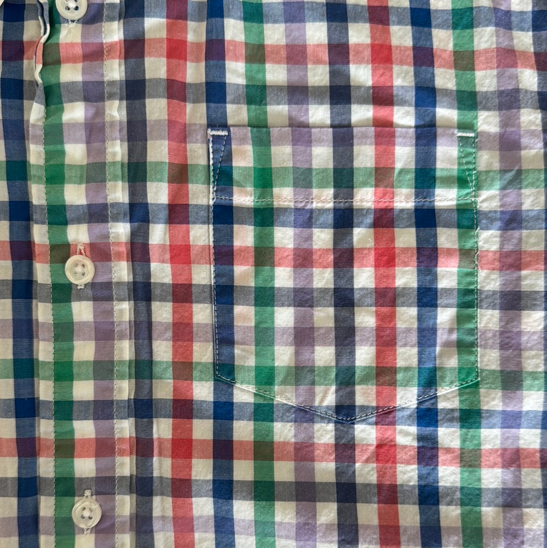 Crewcuts Button Down, Multi Color Plaid Boys Size 12 in excellent condition — Recycled Lines, Fairfield CT | Premium Sustainable Consignment
