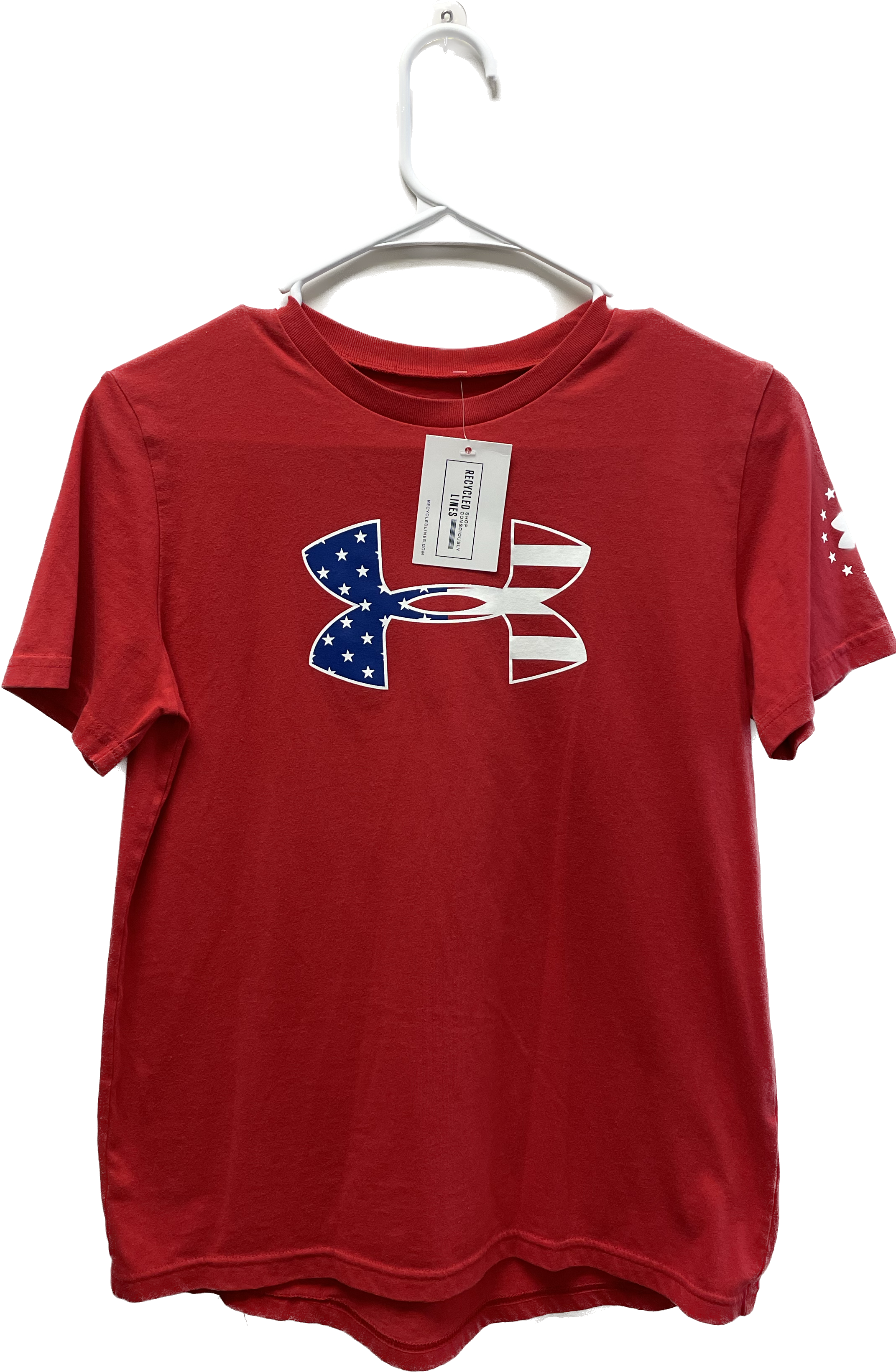 Under Armour American Flag Shirt, Red/White/Blue Boys Size XL