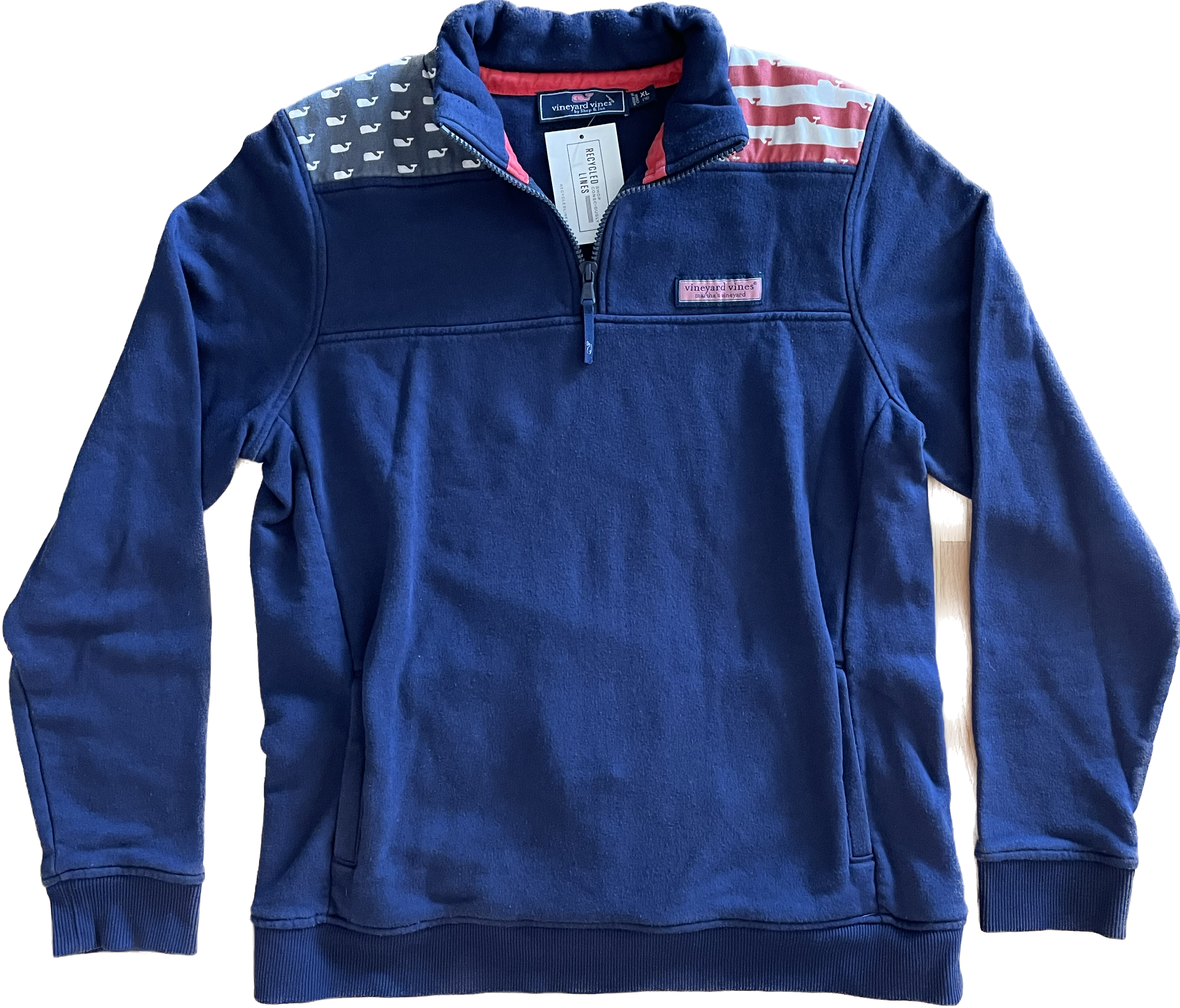 Vineyard Vines 1/4 Zip Pullover, Navy USA Boys Size XL in excellent condition — Recycled Lines, Fairfield CT | Premium Sustainable Consignment