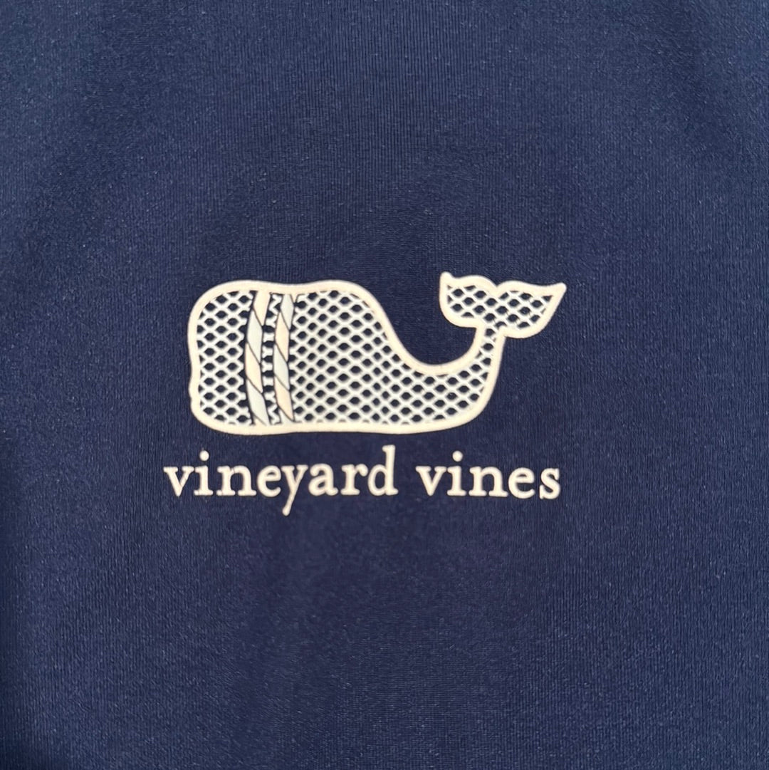 Vineyard Vines Lacrosse Performance Tee, Navy Boys Size XL (18)