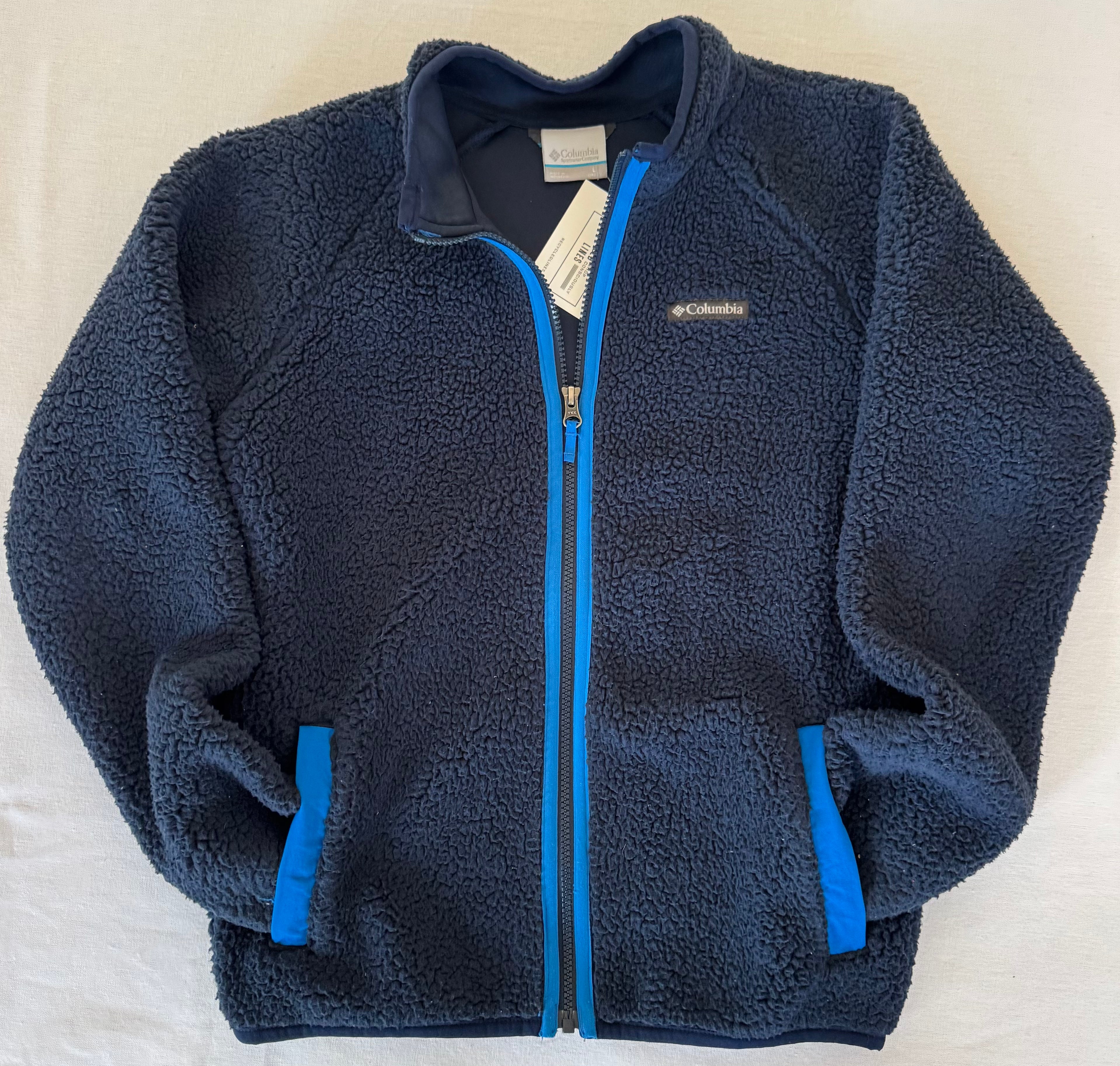 Columbia Fleece Jacket, Navy Boys Size L (14/16)