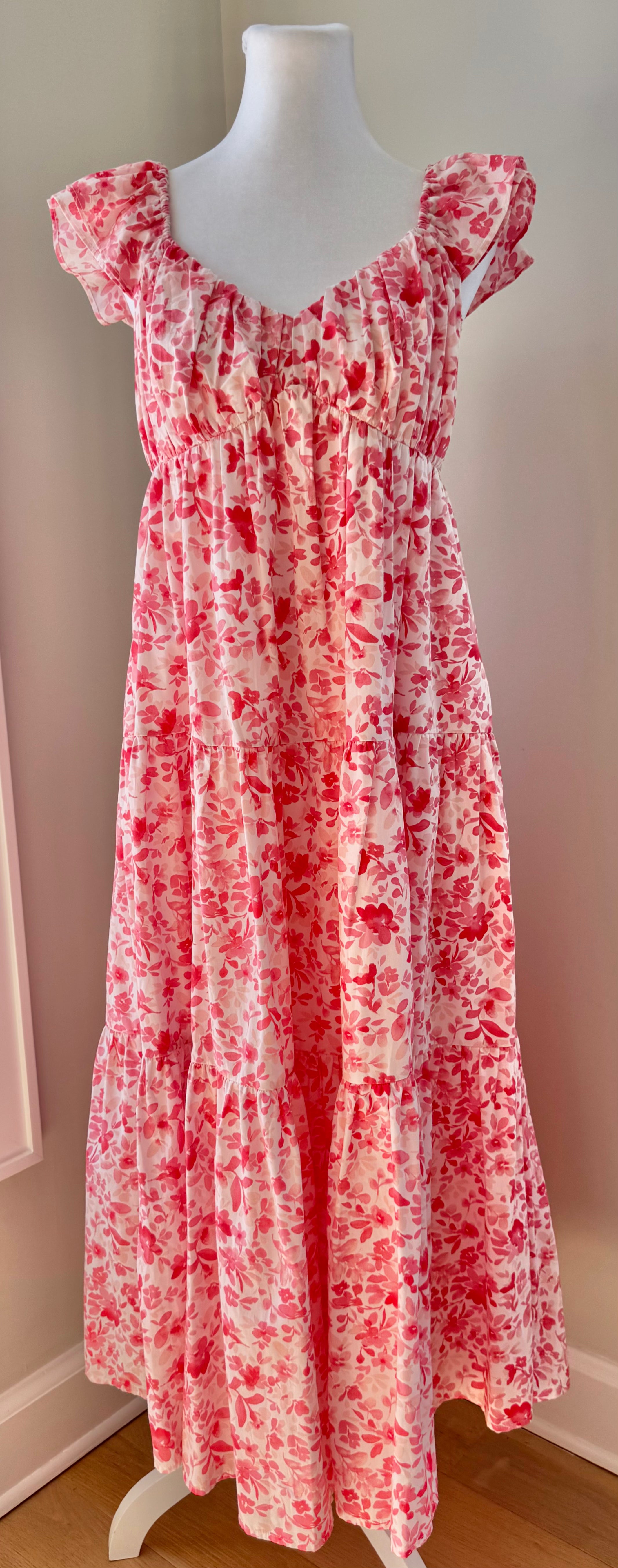 Abercrombie & Fitch Floral Sundress, Peach Womens Size M Tall