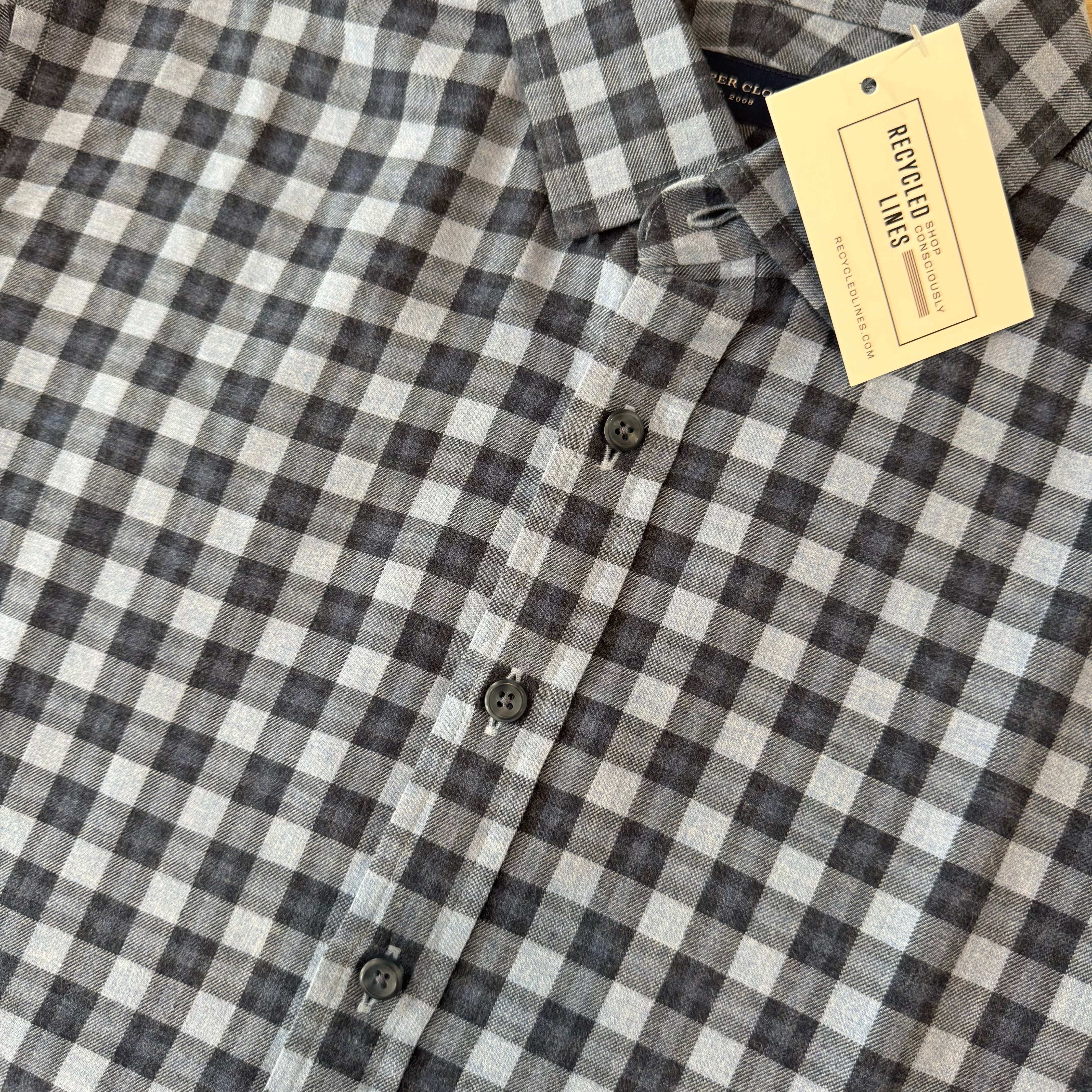 Proper Cloth Brushed Cotton Button Down, Nayv/Blue Mens Size M?