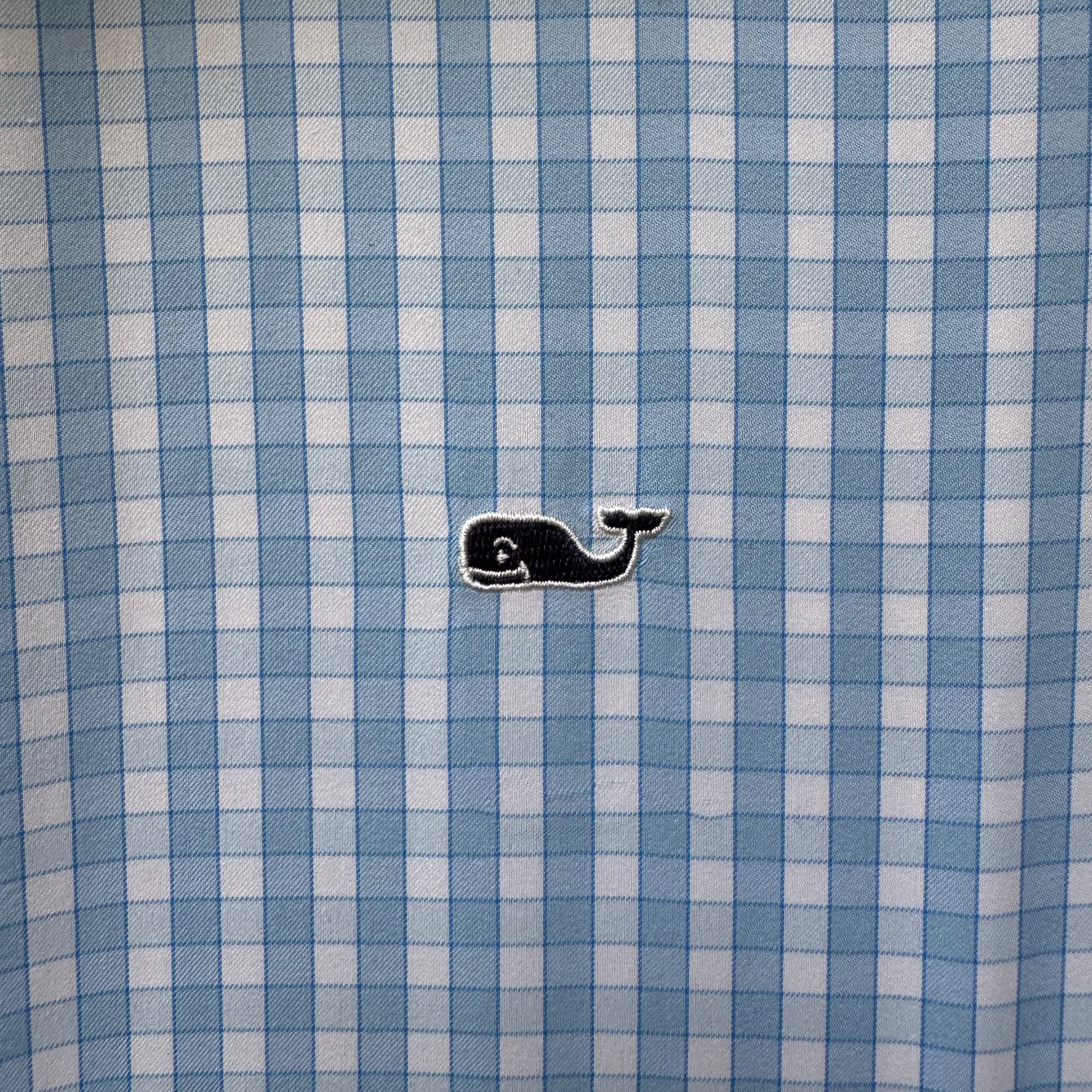 Vineyard Vines Performance Button Down, Blue/White Mens Size M