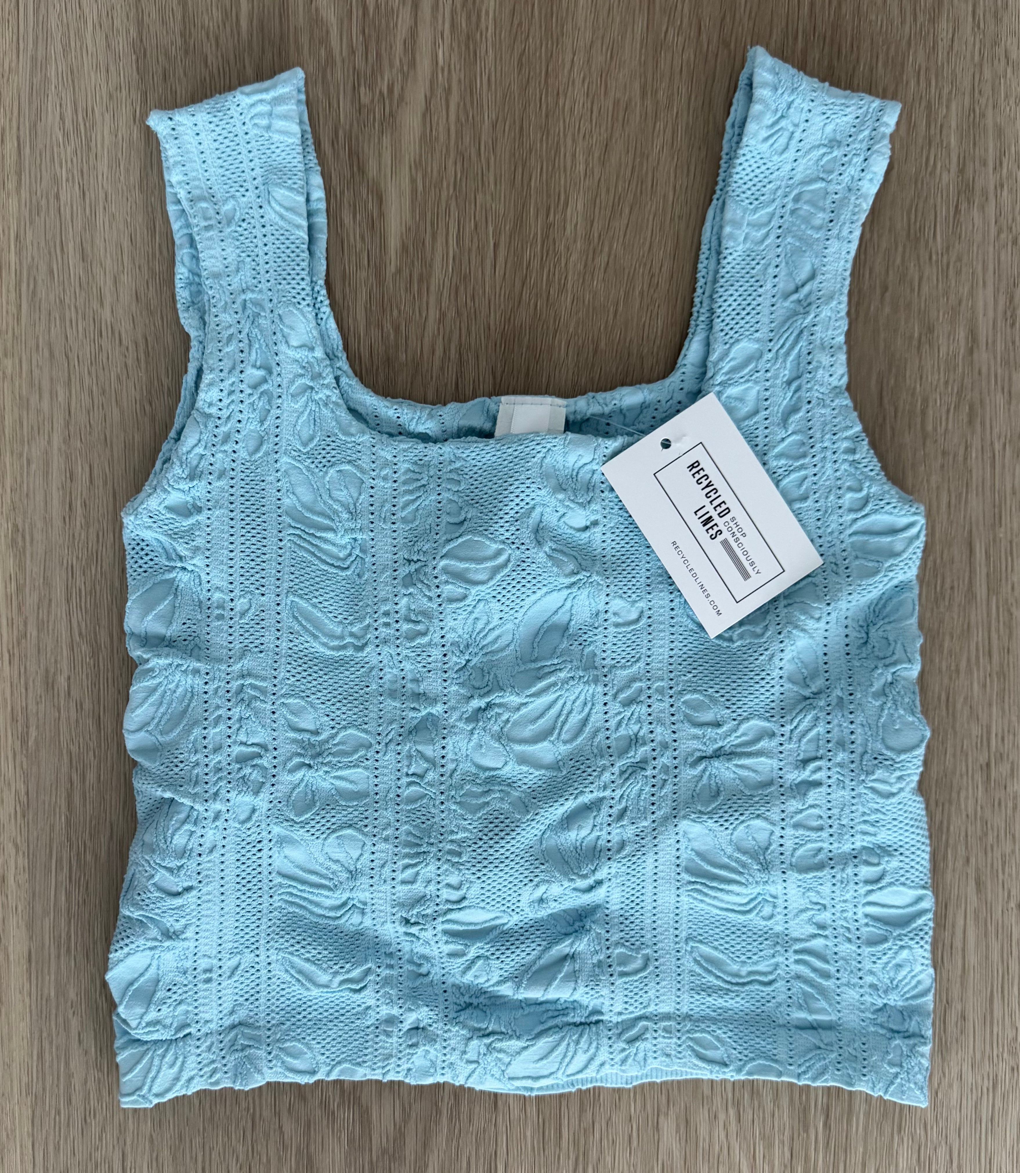 Nikibiki Textured Tank, Light Blue Womens O/S