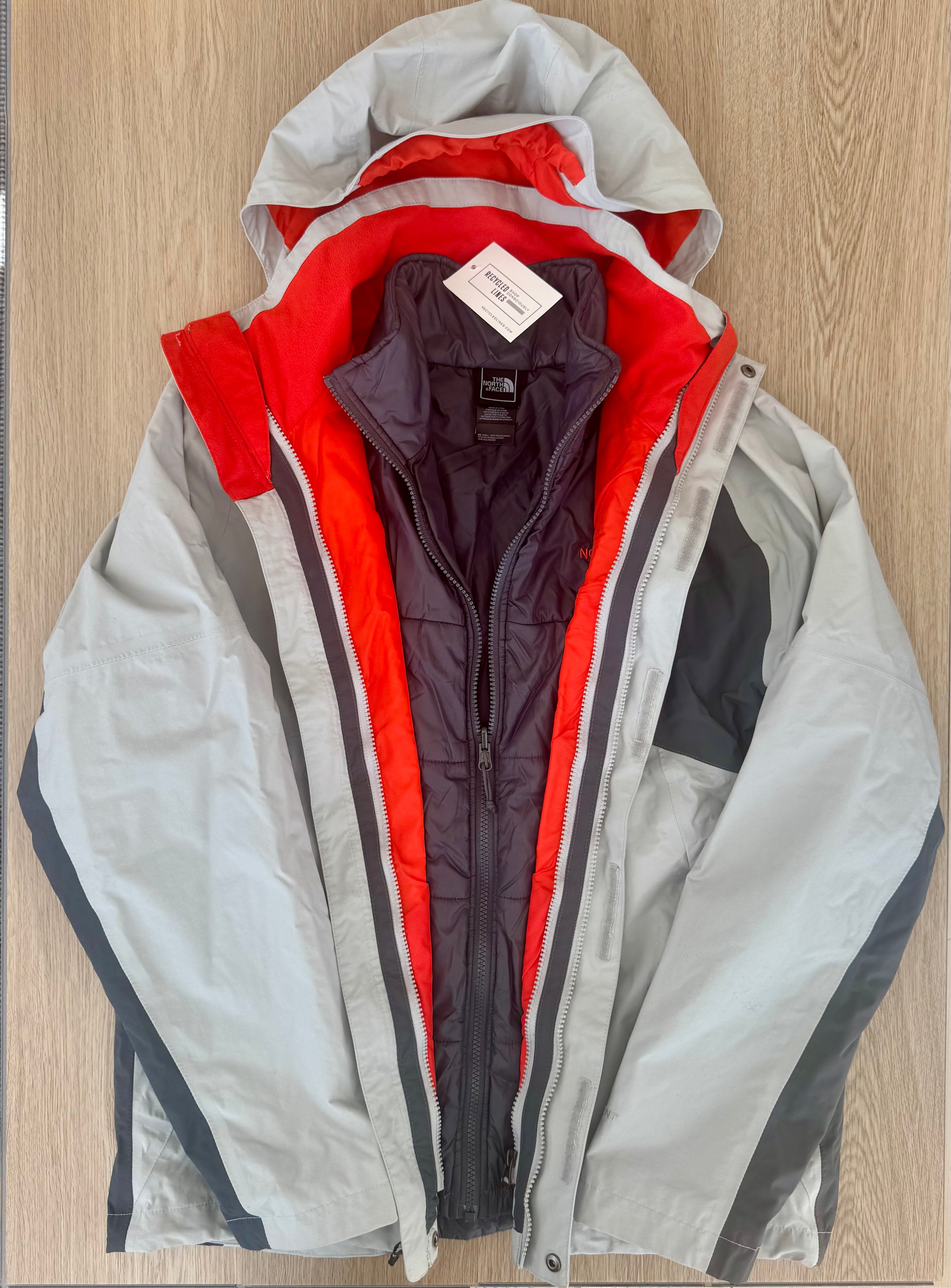 The North Face Shell Jacket and Puffer Fleece, Gray Mens Size M