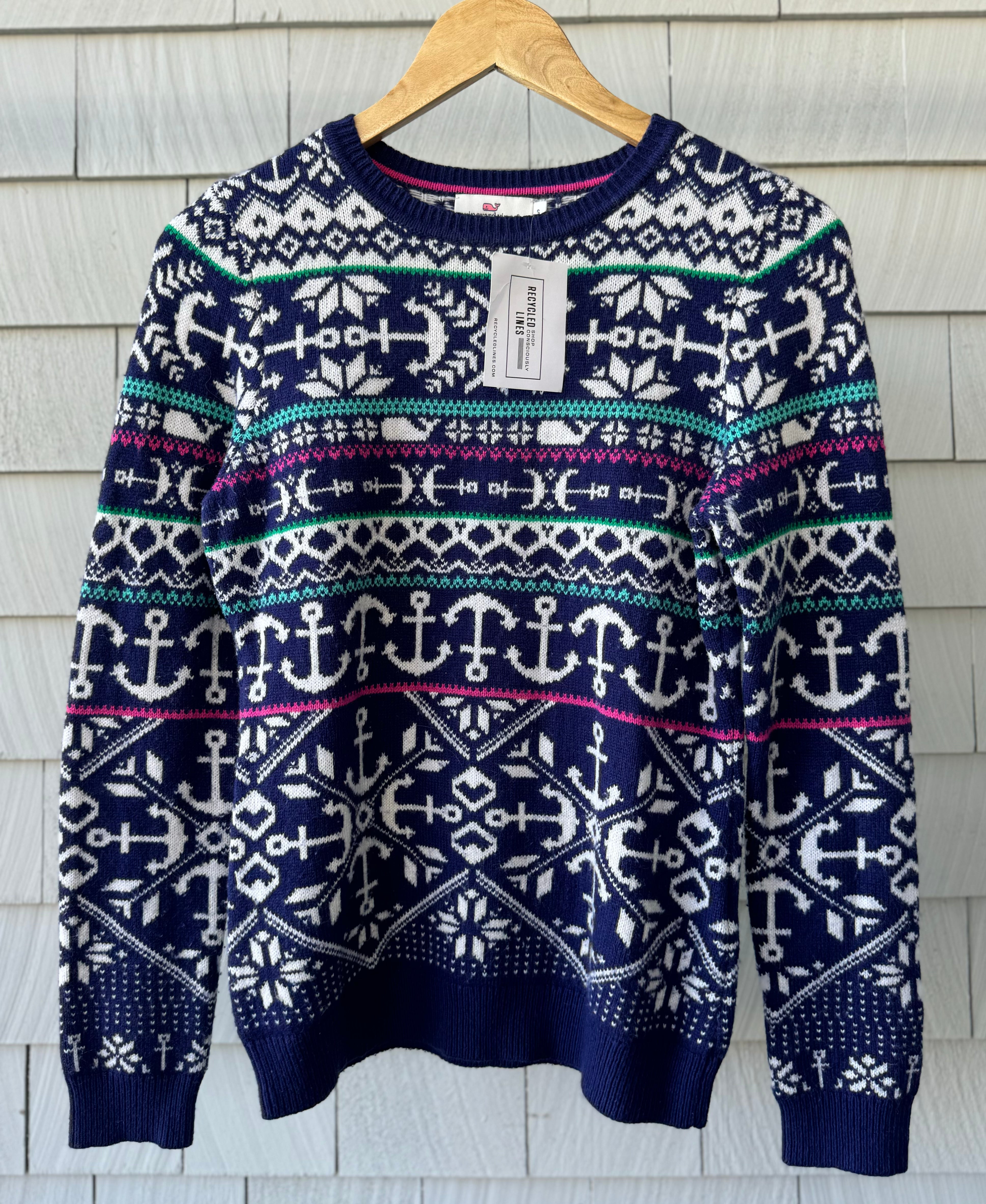Vineyard Vines Sweater, Winter Anchor Womens Size S