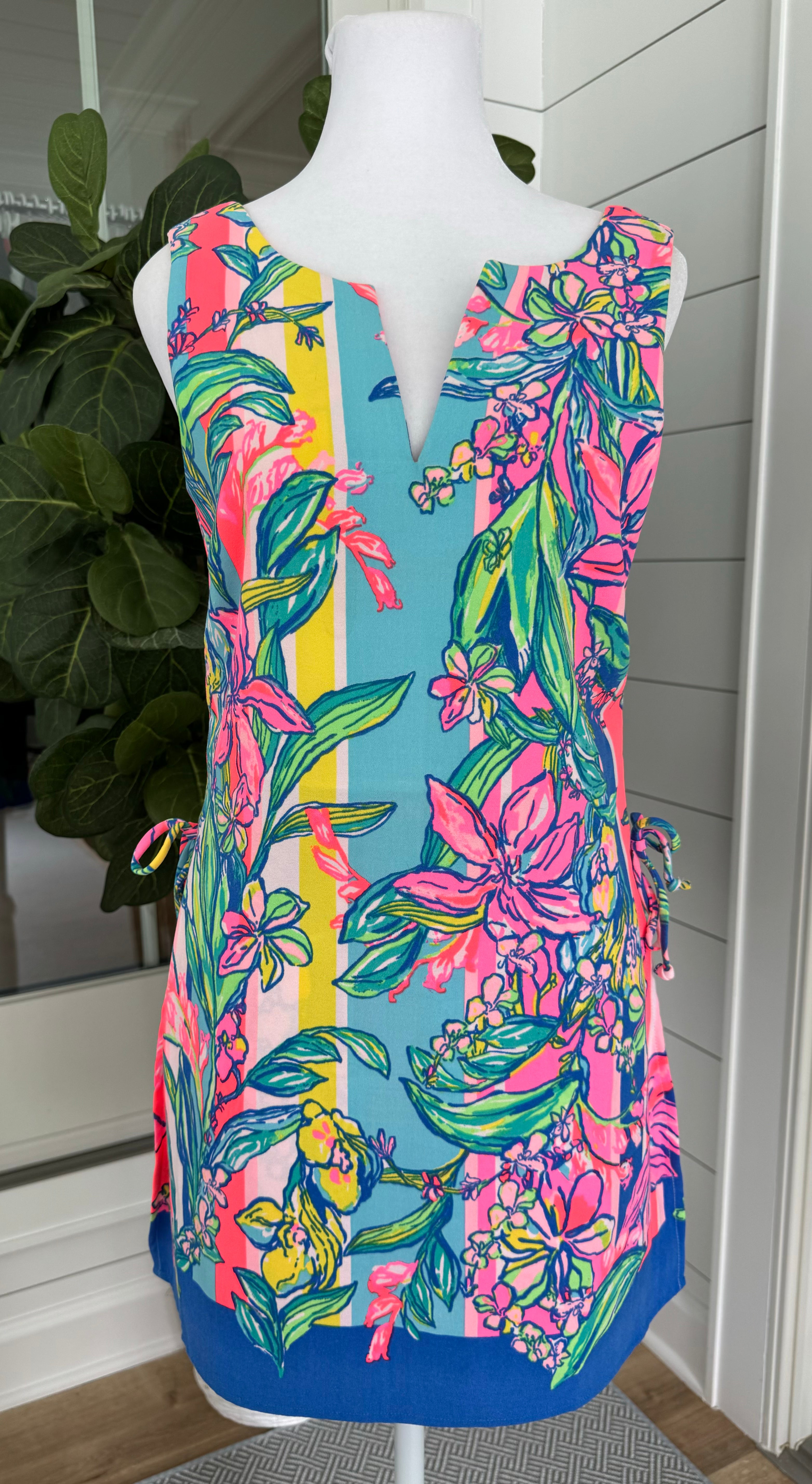 Lilly Pulitzer Floral Dress, Pink/Teal Multi Womens Size 2 in excellent condition — Recycled Lines, Fairfield CT | Premium Sustainable Consignment
